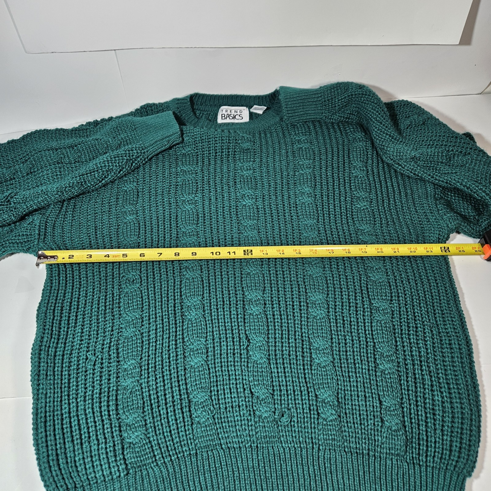 Vintage Sweater Size XXL Extra Large Solid Dark Green Retro 80s 90s Knit