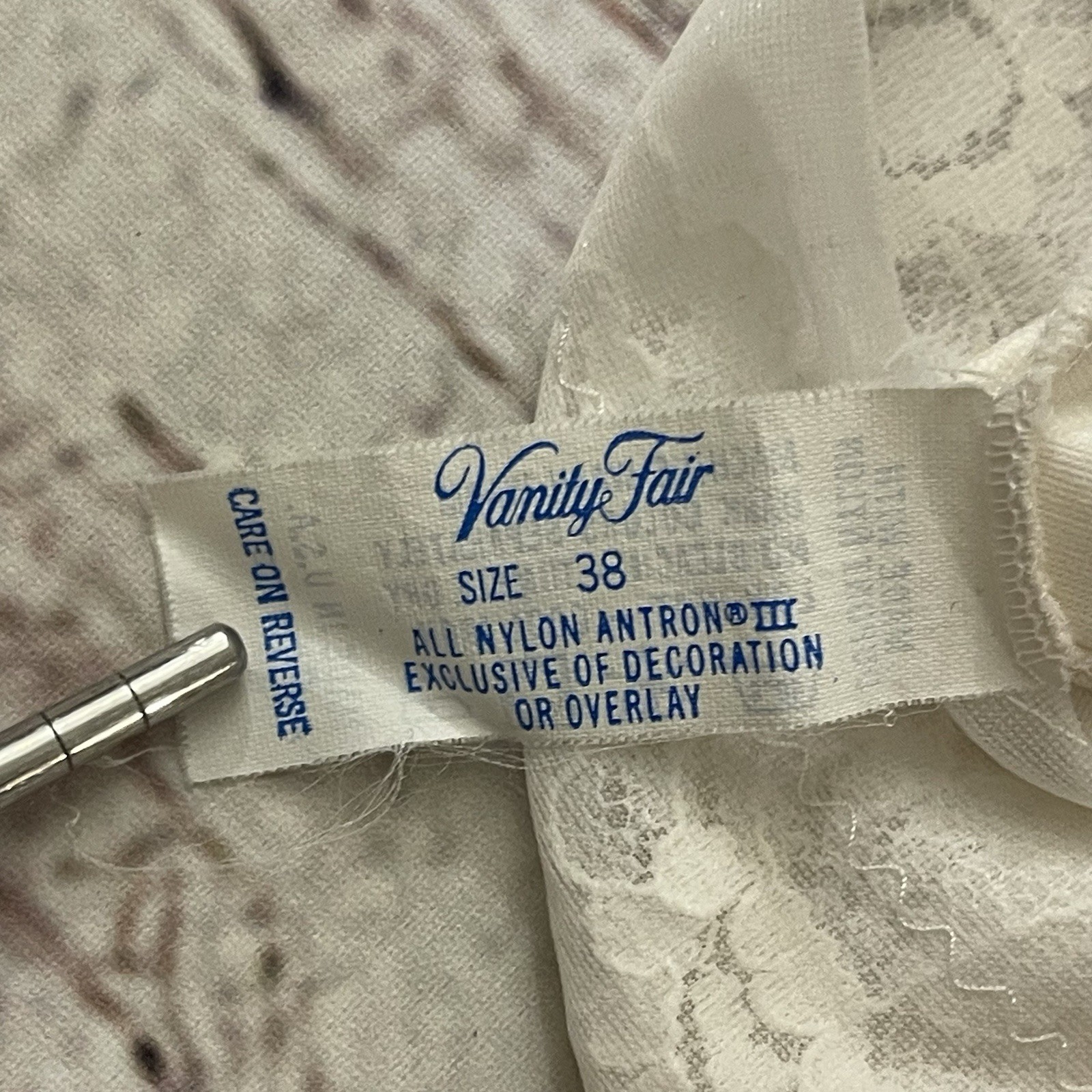 Vintage Vanity Fair Nightgown Size 38 Tricot All Nylon Lace Lingerie Womens Sexy