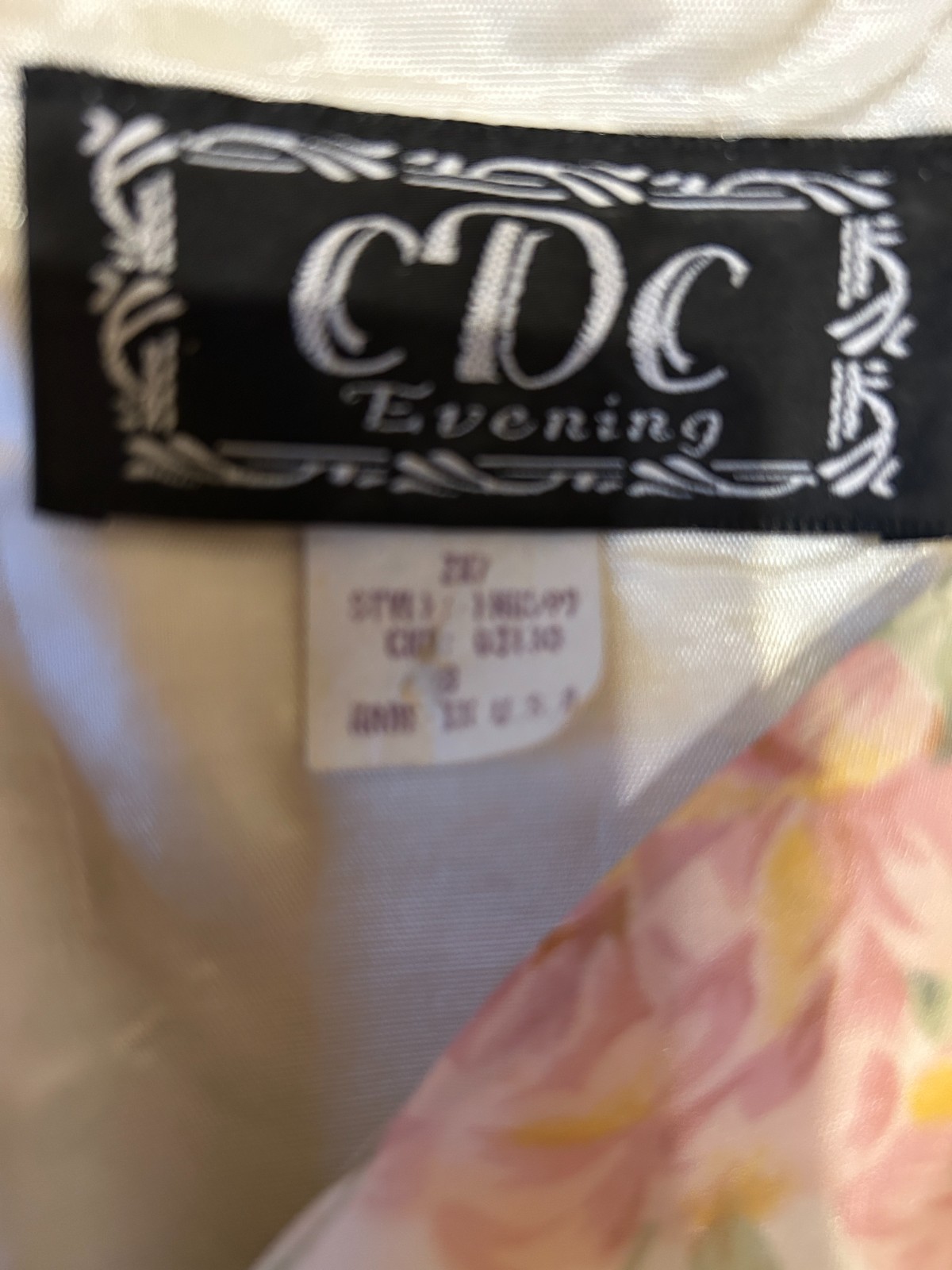 Vintage CDC Evening Maxi Floral Roses Tea Dress Size M made USA