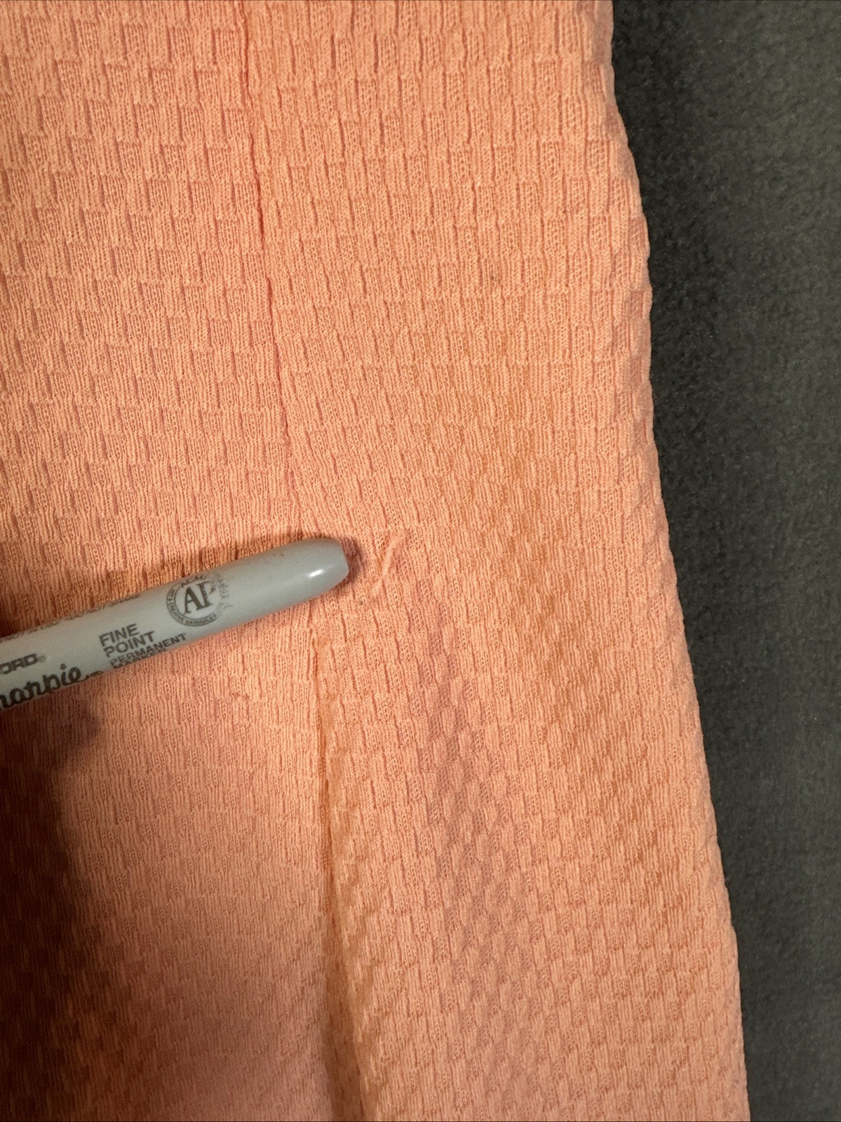 Vintage Corliss lace-up shirt back zip collared Coral Orange double knit
