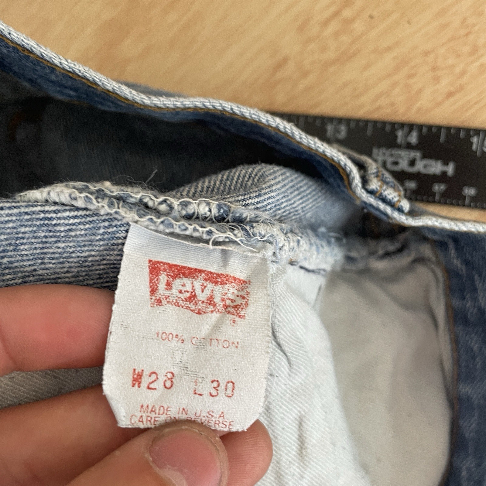 Vintage Levis 701 Student Fit Jeans 28×30 Fits 27×29 Made in USA 90s Button Fly