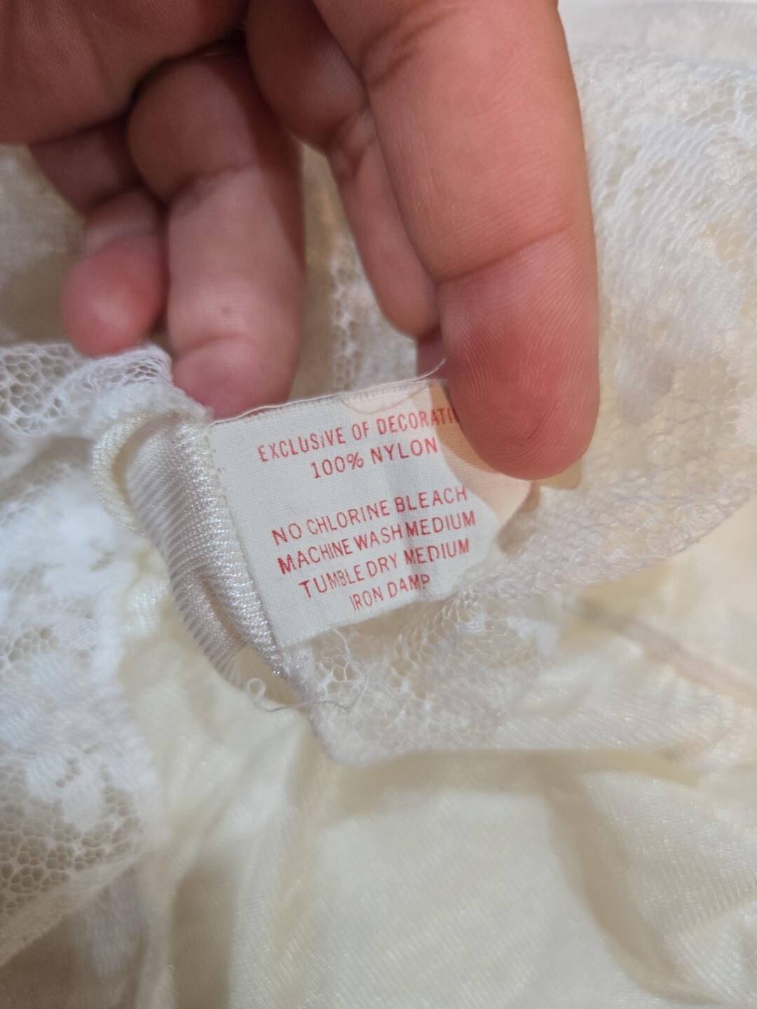 Vintage 70s Spotlight Semi Sheer Floral Lace Back Lingerie/Nightgown White Med