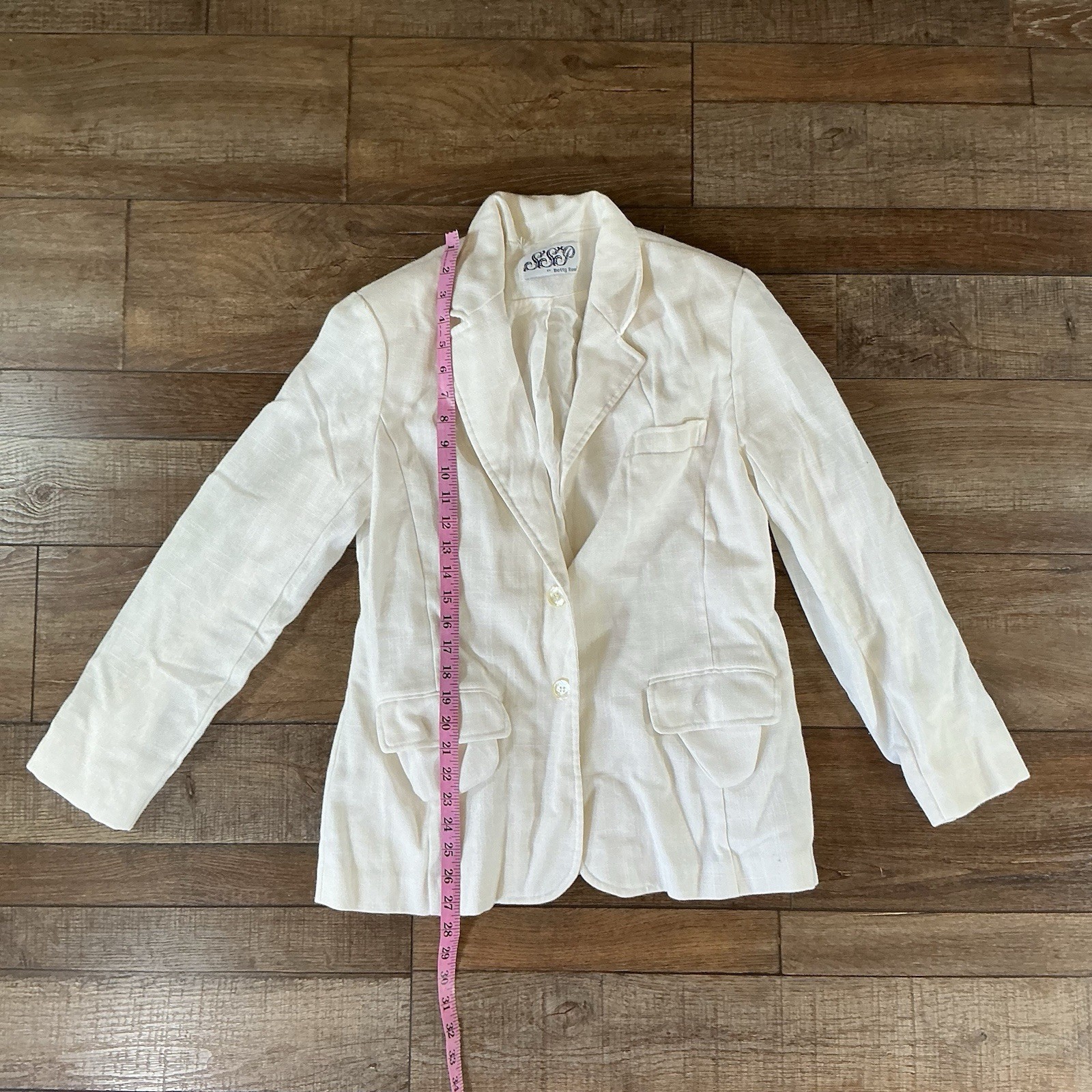 70s VTG SEP Betty Rose Blazer Women’s Size S Cream Linen Union USA Made #271111