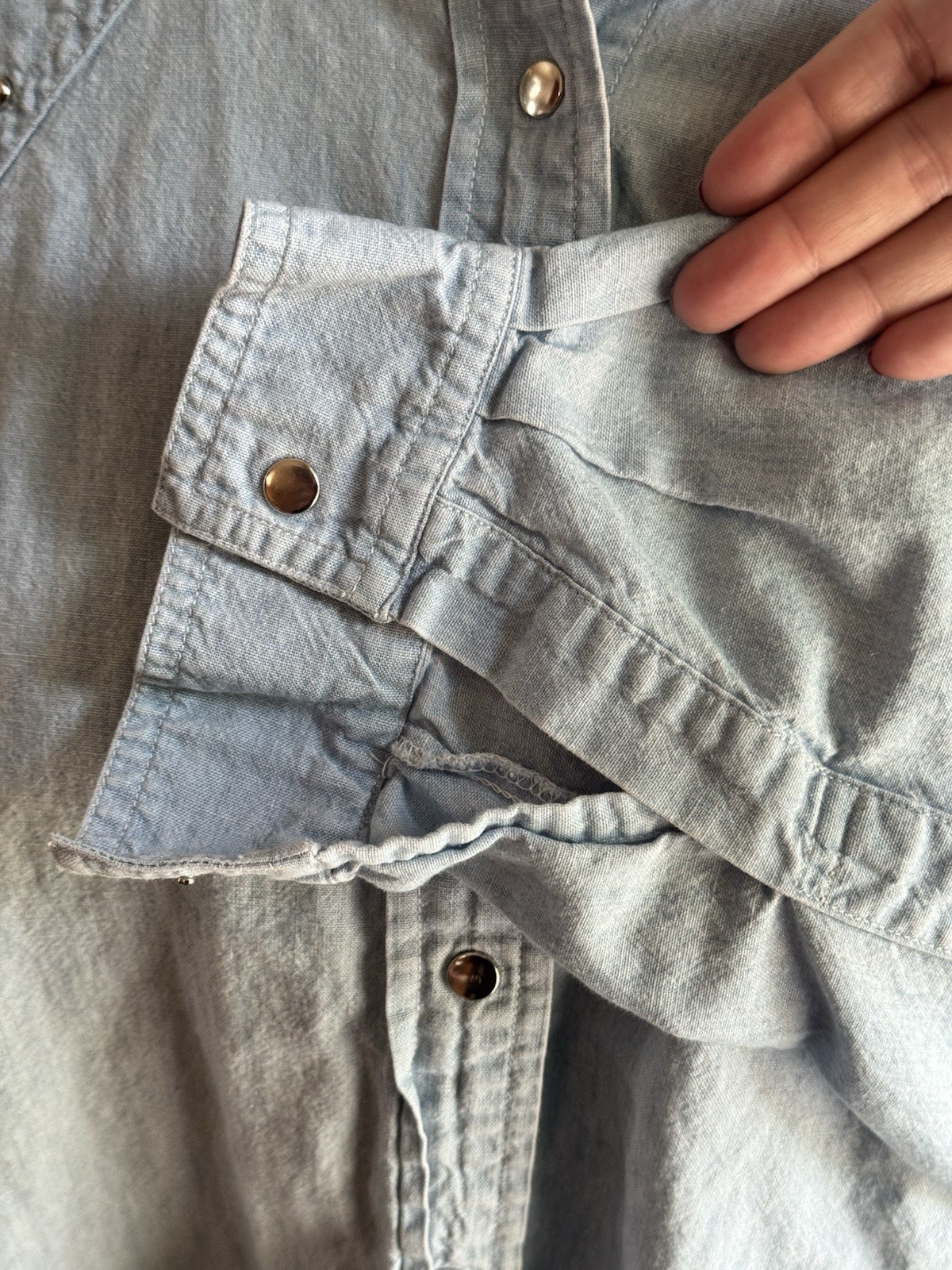 Vintage 90’s Women’s Marsh Landing Oversized Denim Blouse Western Size M Snaps