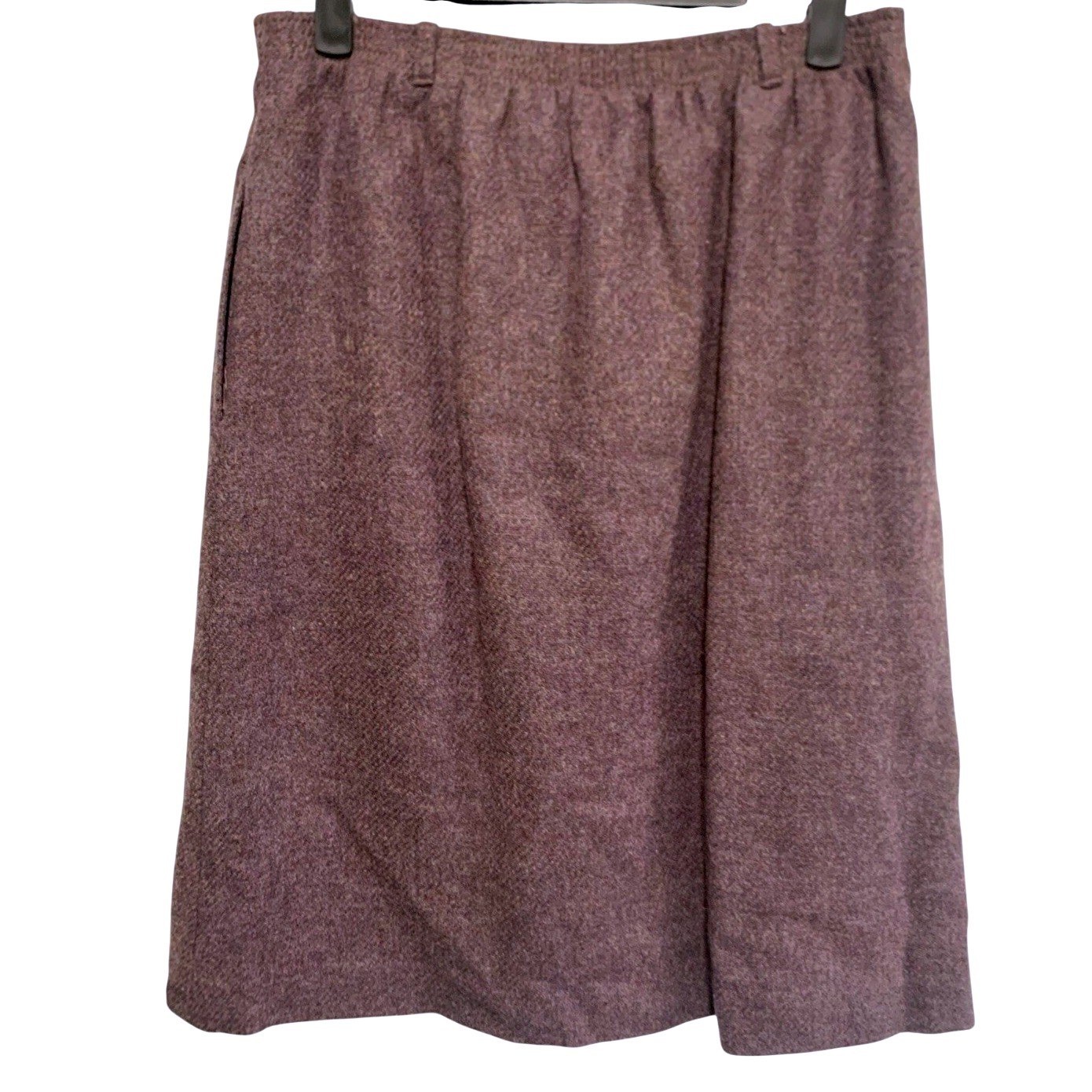 Prestige of Boston Wool Skirt 14 Vintage Purple Tweed Midi ILGWU Union Made Fall