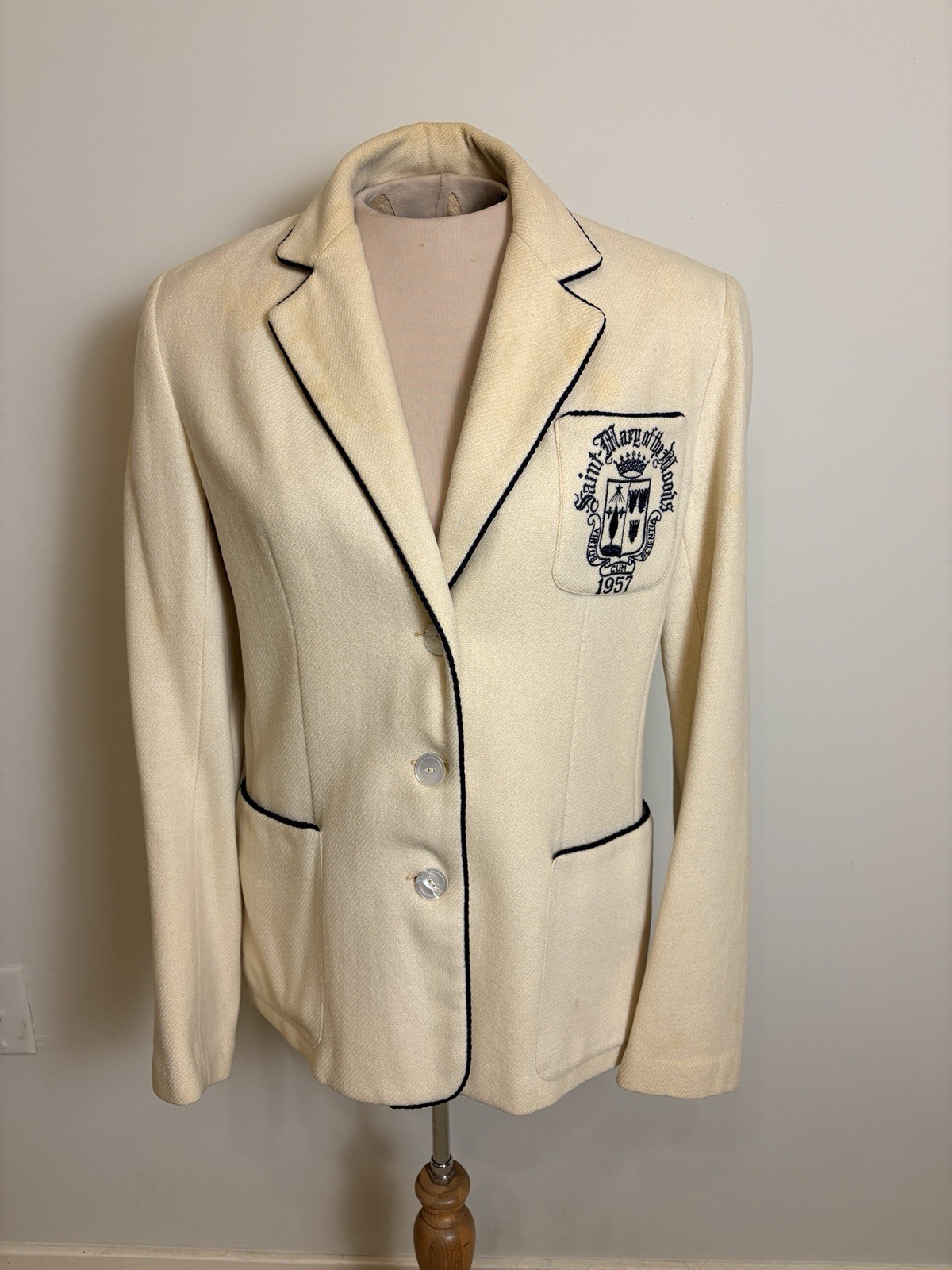 1957 Saint Mary Of The Woods Wool Jacket School Blazer Rare Vintage As Is