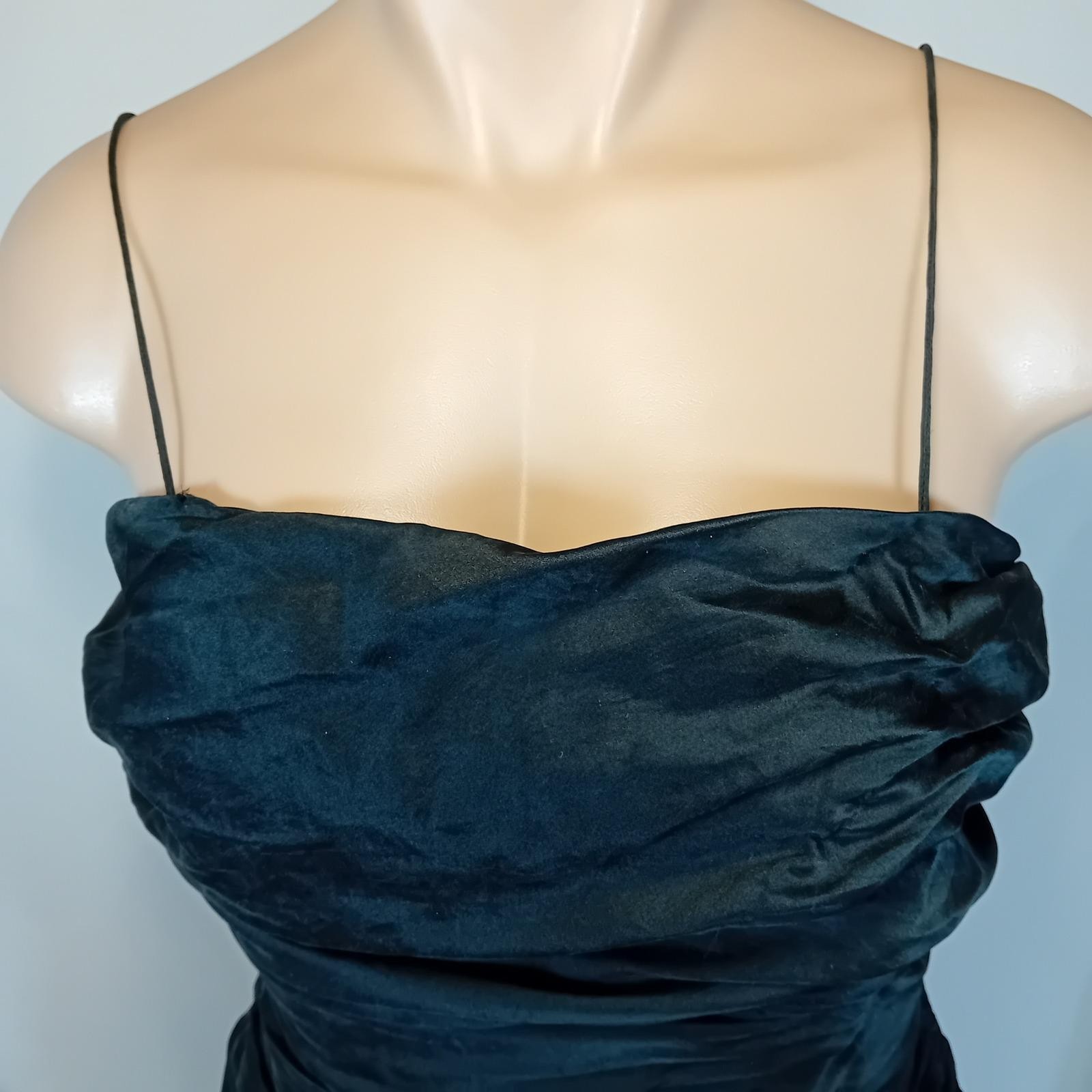 90s Vintage Y2K Lipton’s Ruched Silk Cami Top Cocktail Goth Club Festival 8 READ