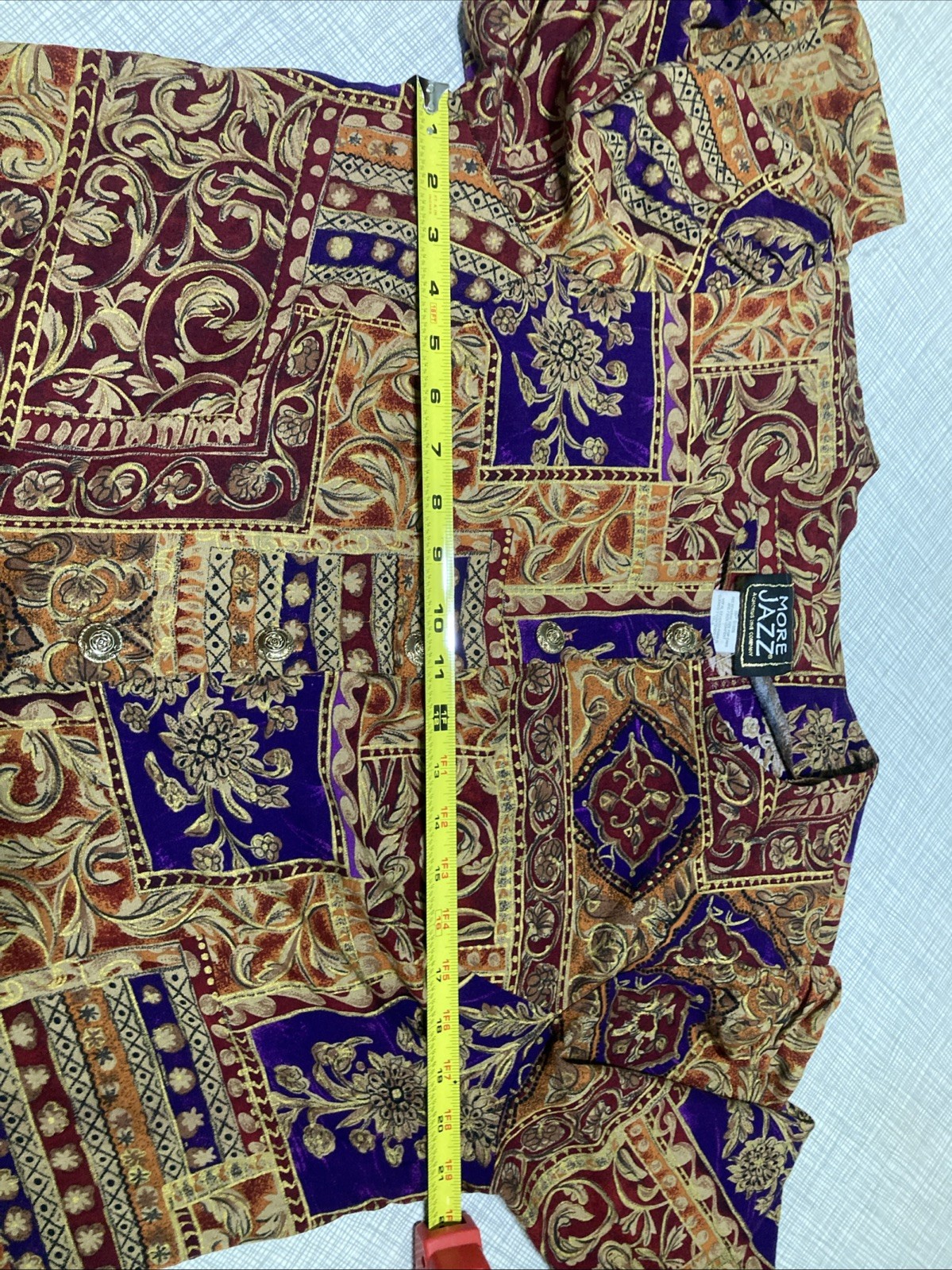 Vtg 80s 90s More Jazz Rayon Blouse Skirt Set Plus Sz 18 Tapestry Boho Floral USA