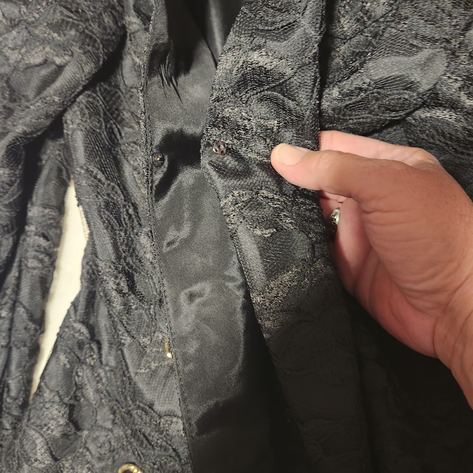 VTG 80s Shuet Young for HW Collections Black Lace Skirt Suit 2pc Set 6 Peplum