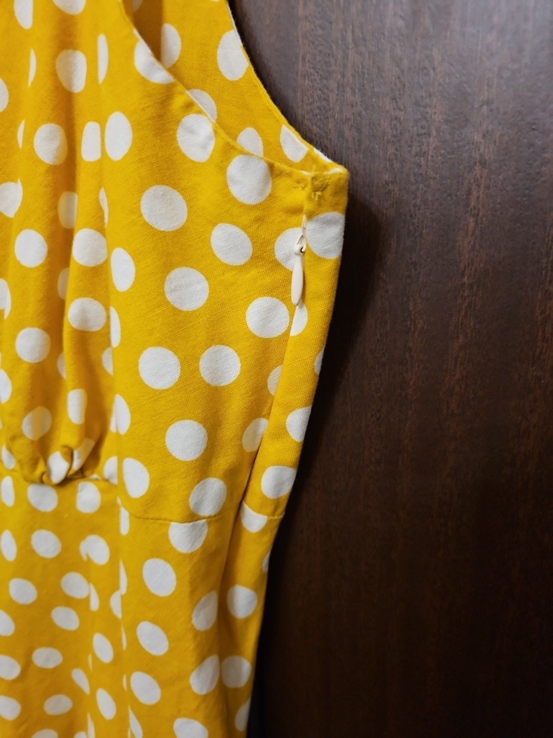 Yellow White Polka Dot Sundress S Rockabilly Cottagecore Twee Whimsical Handmade
