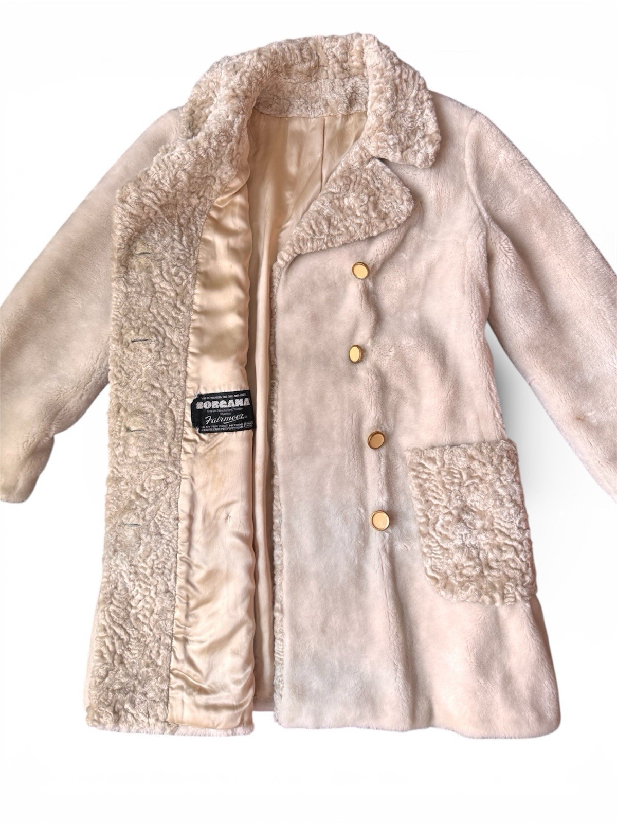 Vintage 60’s Borgana Faux Fur with Pockets Coat Jacket Women’s Size S