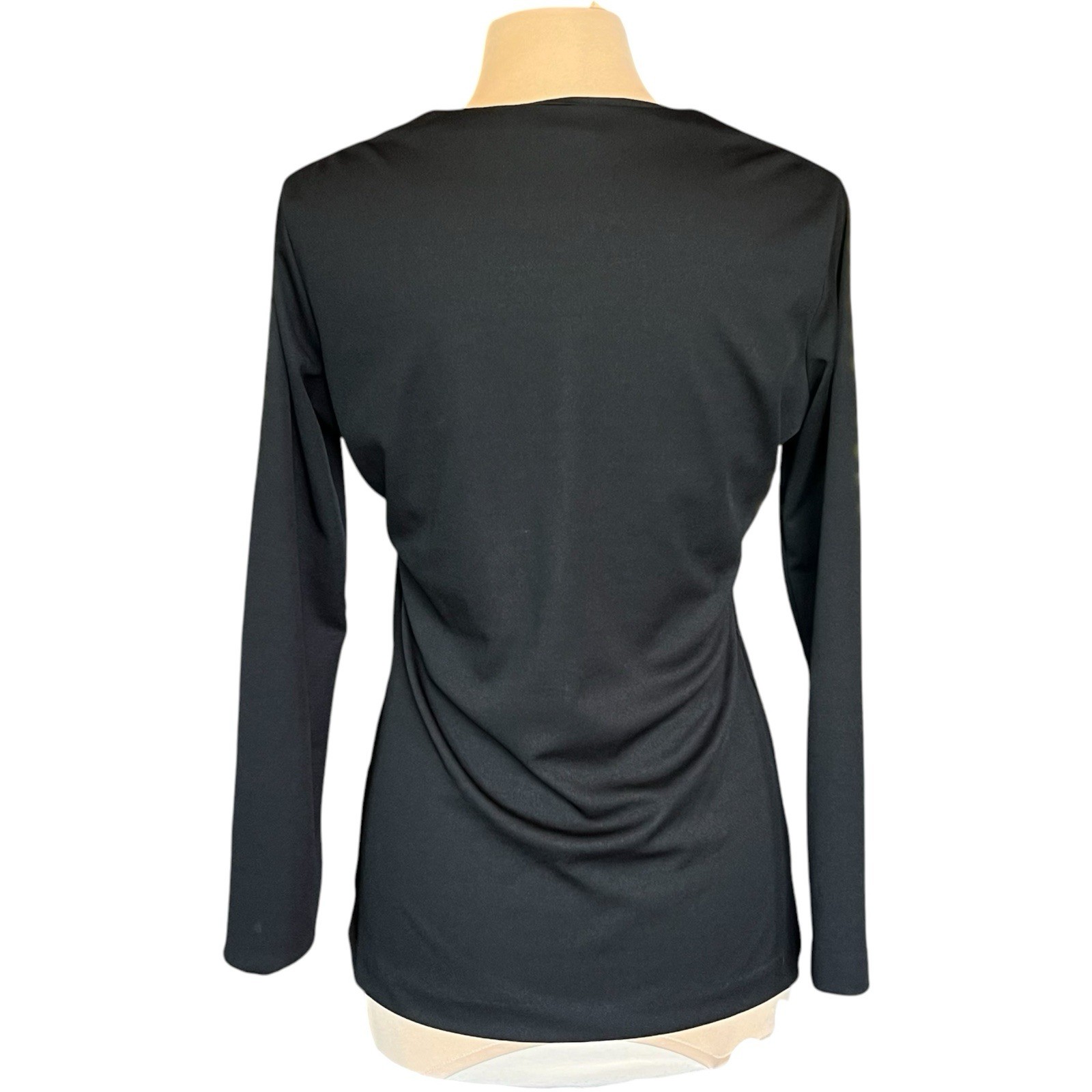 Vintage Saks Fifth Avenue Black Slinky Stretch Top ILGWU Union Made Fits M or L