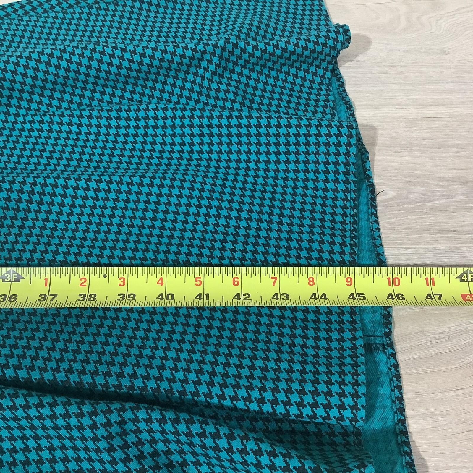 Vintage Via Sant Andrea Dress Jade Green Houndstooth 1/2 Button Peasant Sz12 USA