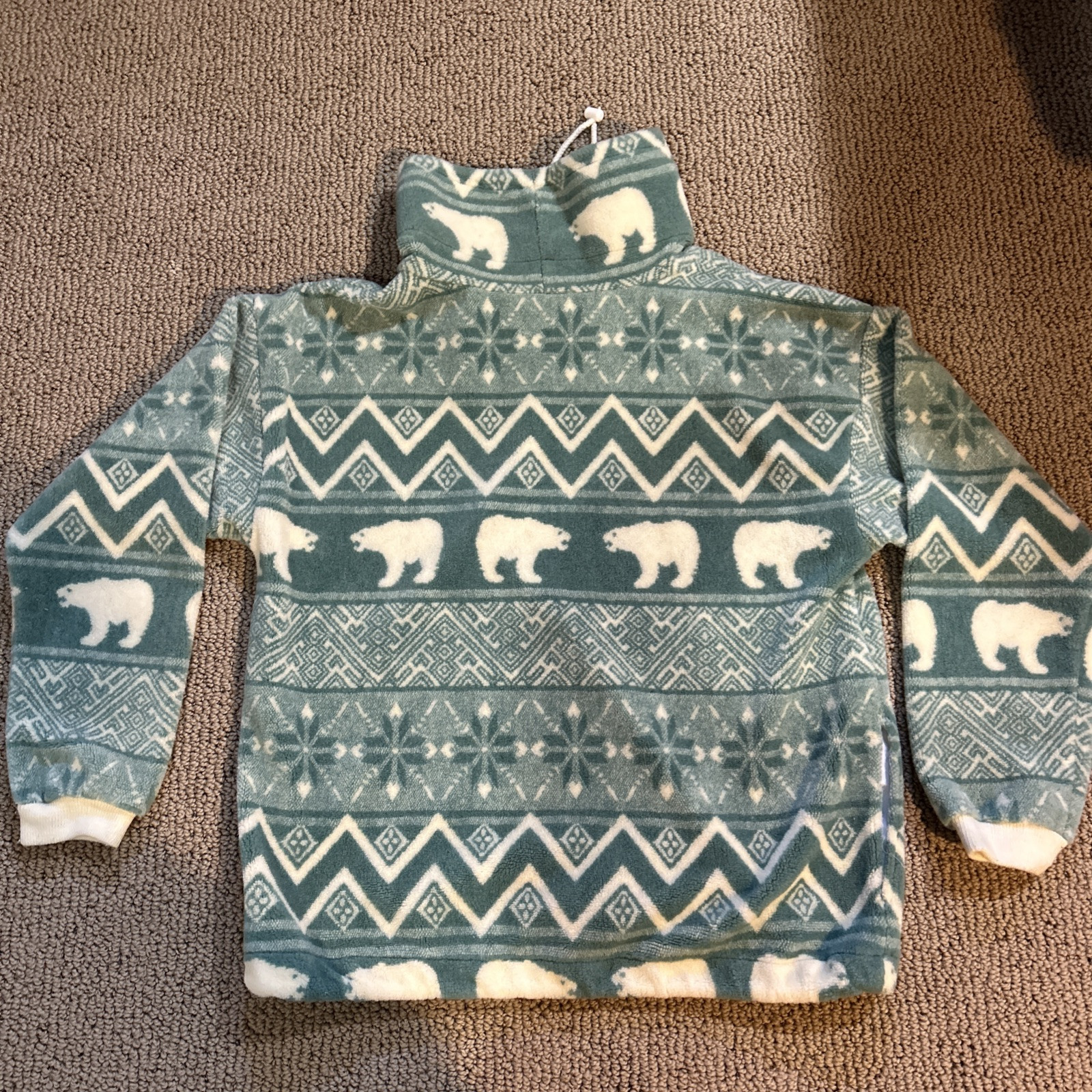 Ski Fleece Nordic Polar Bear Pullover Sweater Size Large Vintage 80’s Sunbuster