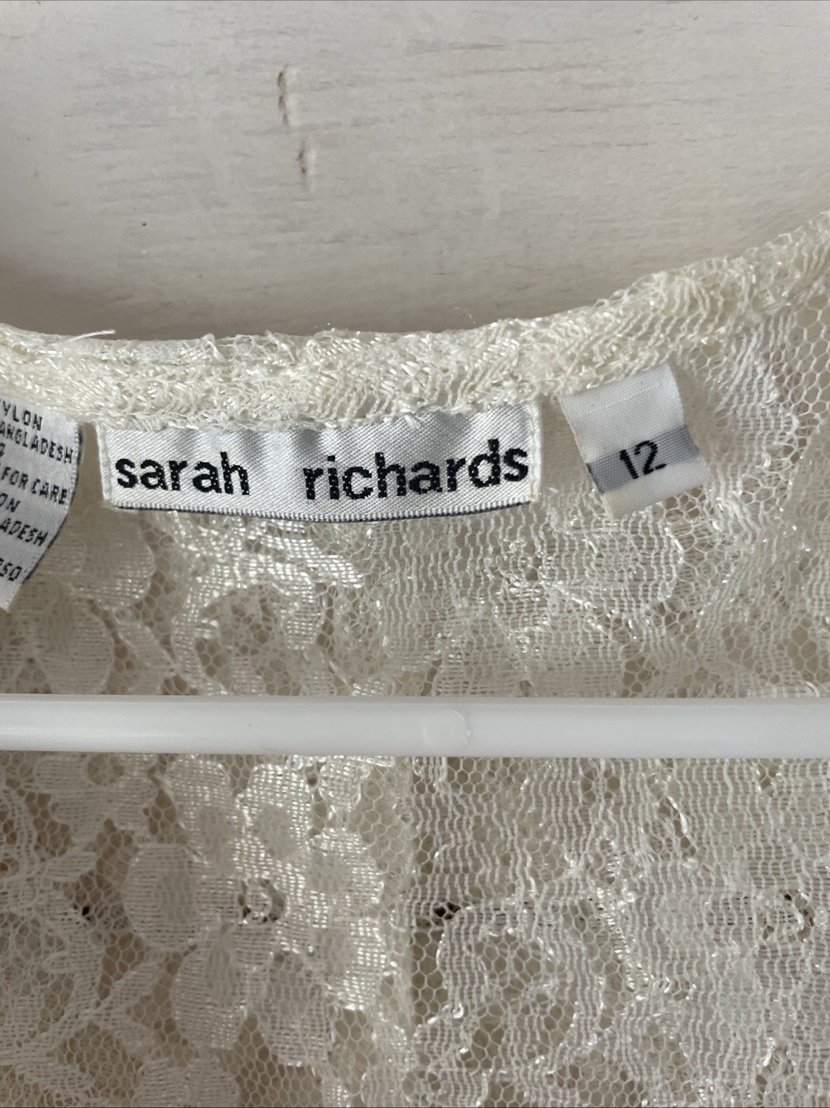 Long White Lacey 1996 Vintage Wedding Dress Sarah Richards Boho Victorian