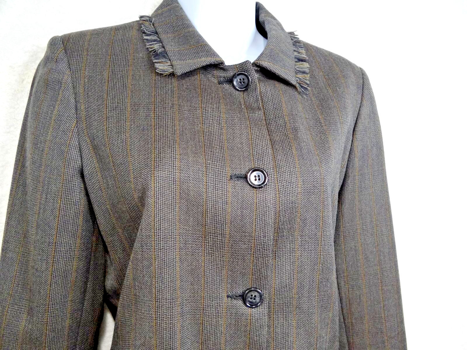 Harve Benard Sport 100% Wool Herringbone Button-Up Retro Blazer Women’s Size 6