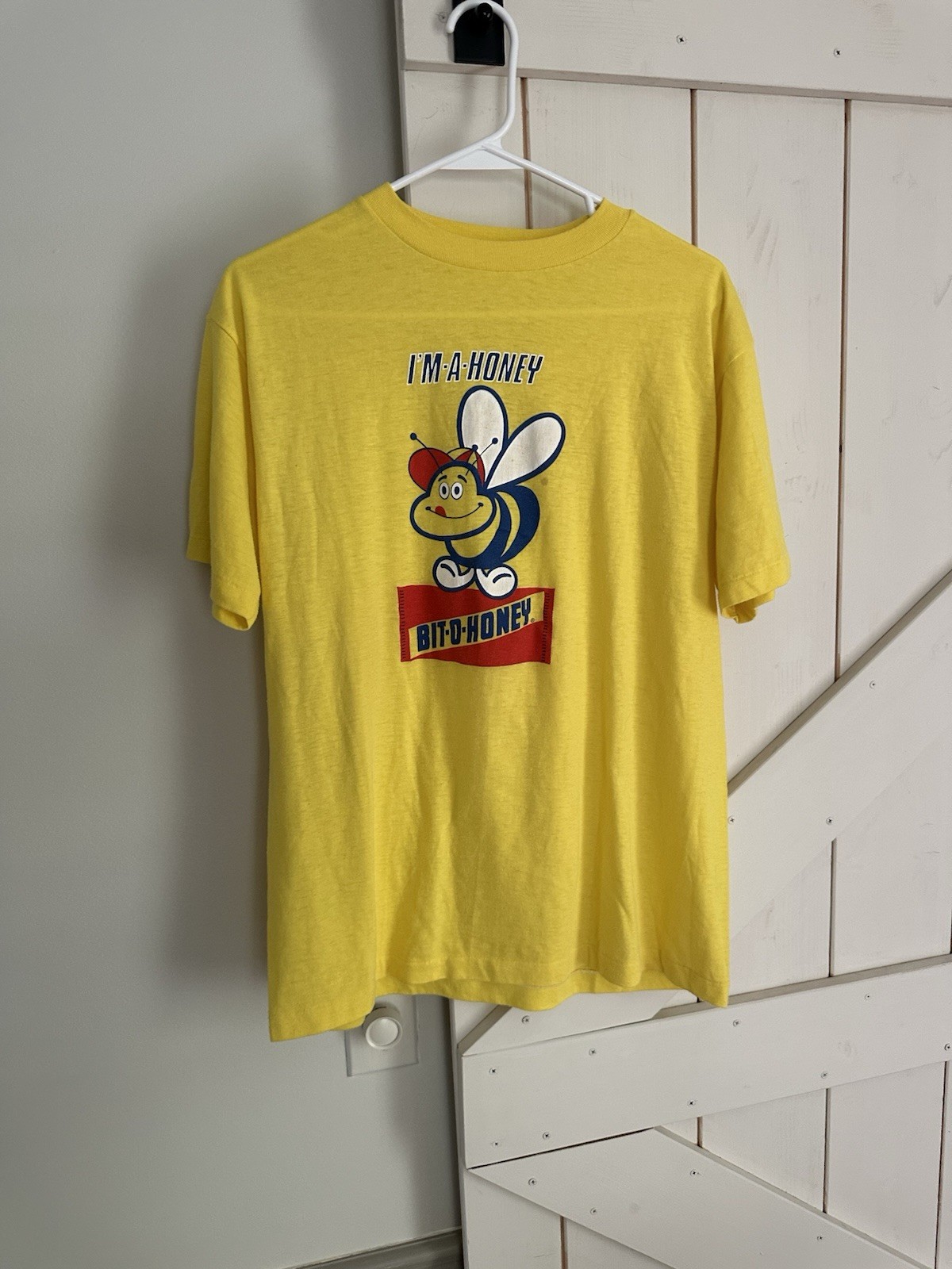 Yellow vintage 70s 80s Bit O Honey Candy cotton t-shirt