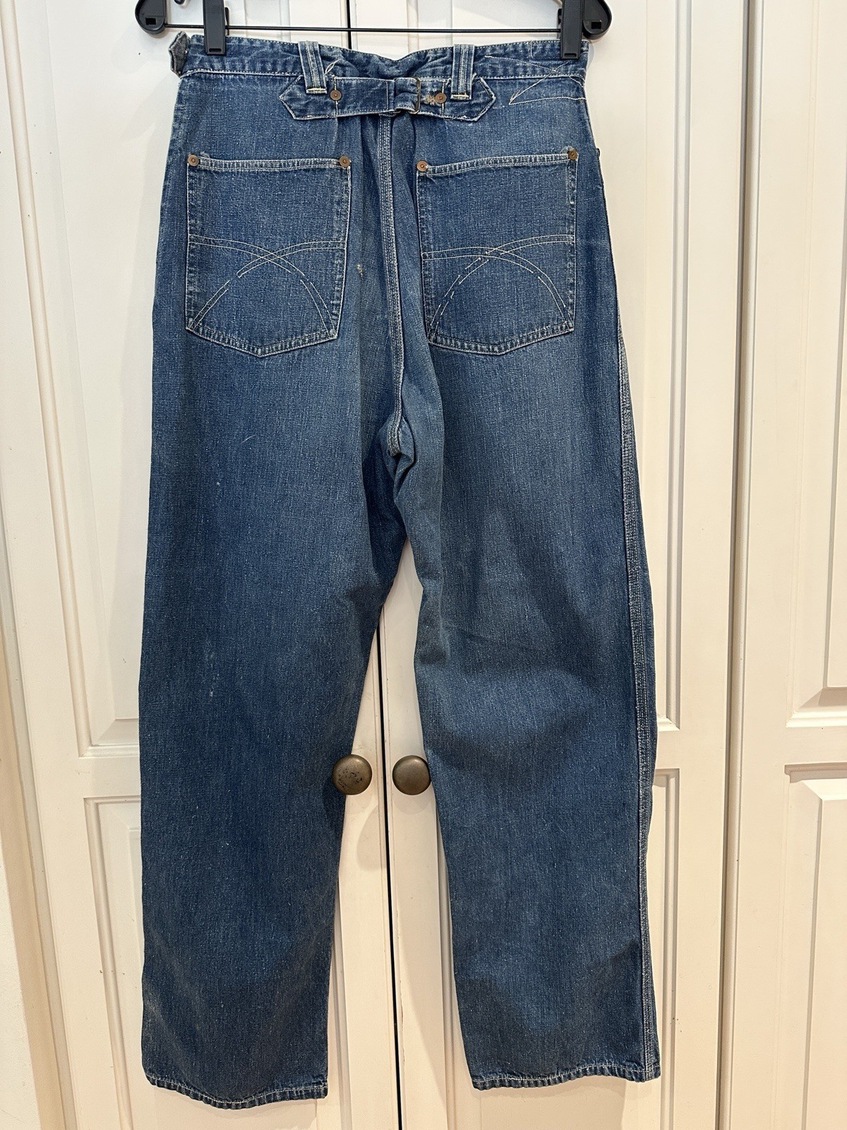 VINTAGE 1994 LEVIS 501xx FADED INDIGO DENIM JEANS MADE IN USA 35×33 Fits 33×31