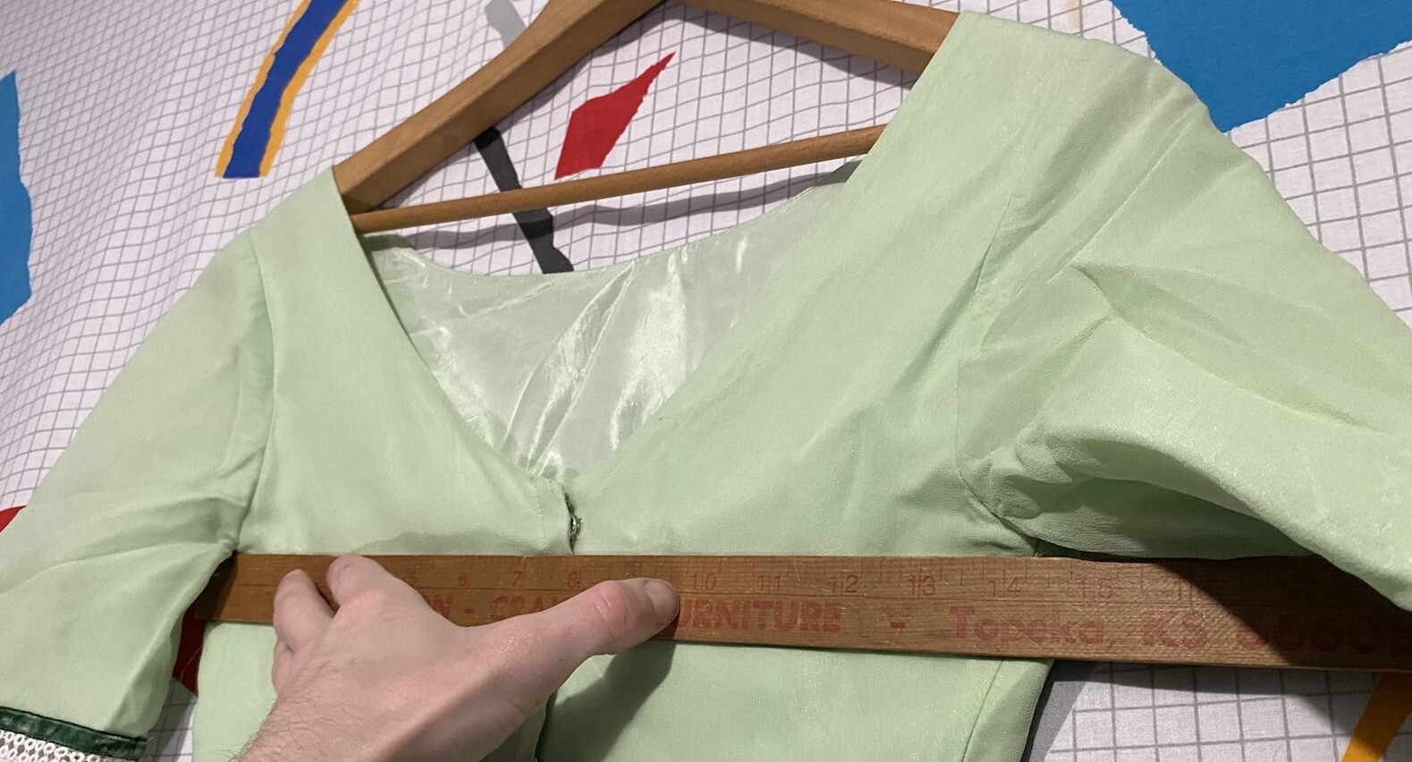 Vintage 50s Silk Chiffon Dress Green Lace Organza Velvet Ribbon 60s Maxi