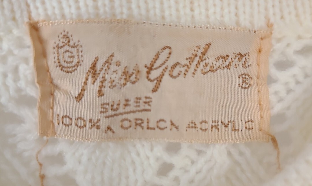 Vintage Miss Gotham Cardigan Sweater Cream Button Down Knit Womans 40″ Chest