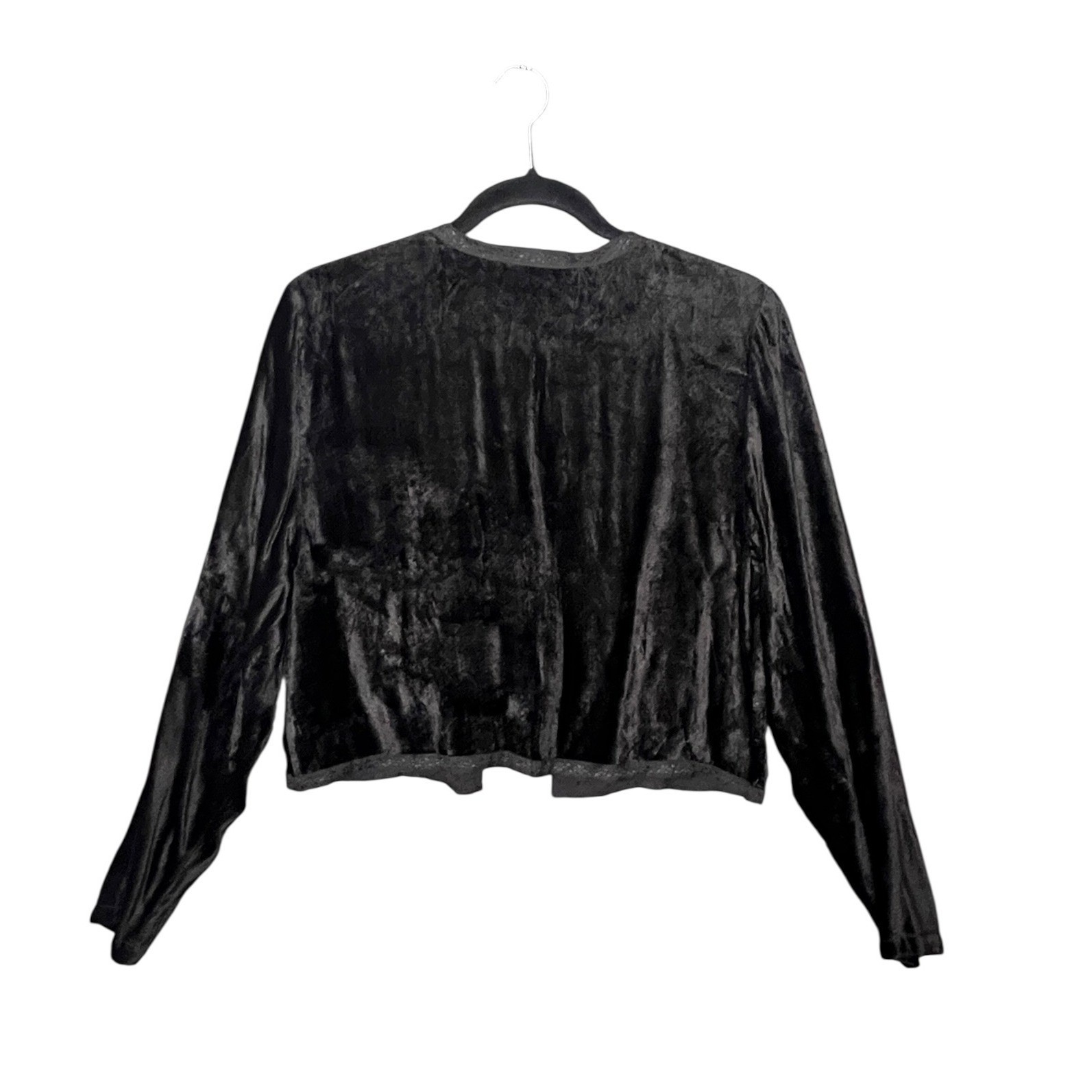Passports Black Velvet Beaded Cropped Jacket Vintage 90s Whimsigoth Victorian S