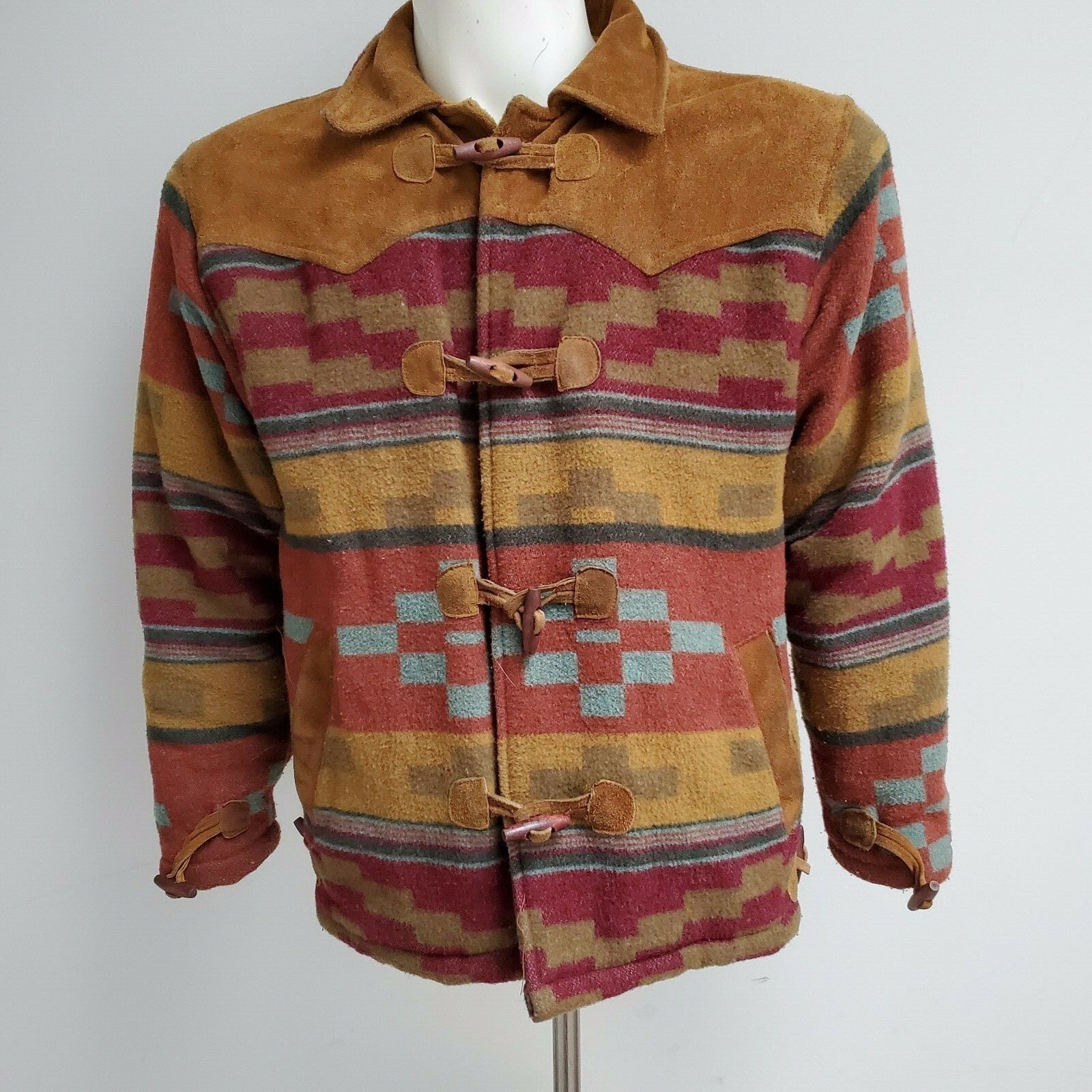 Cotler Best of The Best 90s Southwest Tribal Vtg Toggle Button Suede Closure