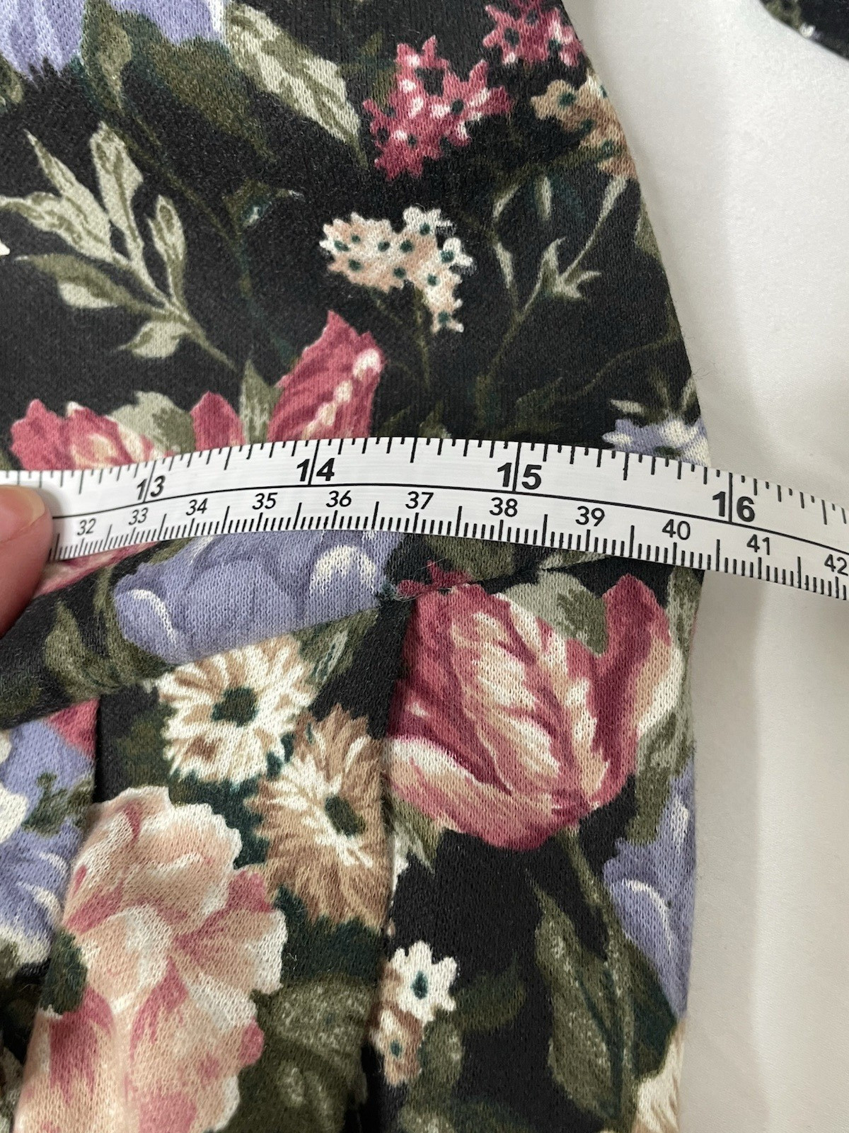 Vintage 80s Paquette Too Floral Midi Dress Womens 10 Black Cottagecore USA