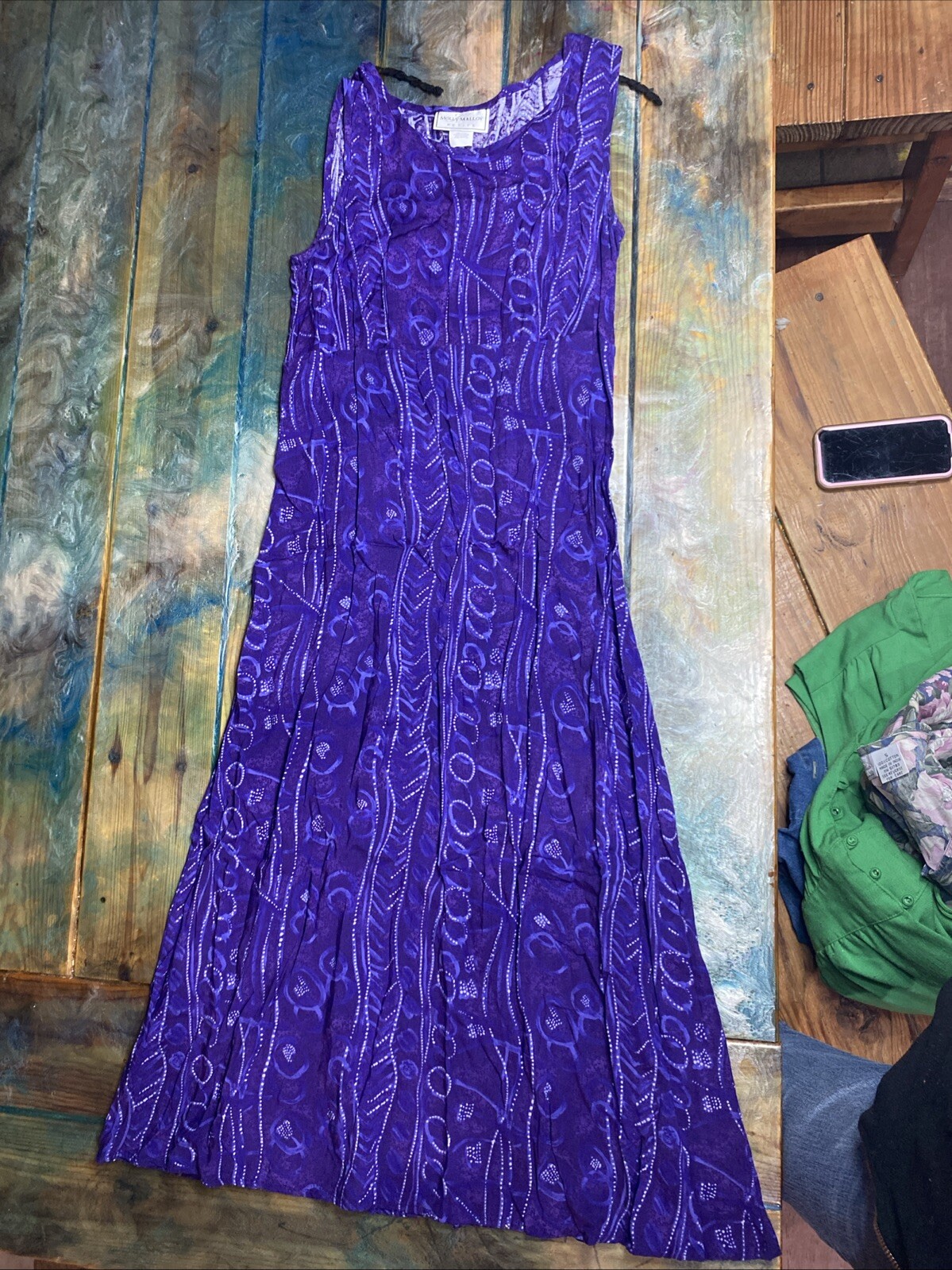Vintage 70’s Molly Mallow Petite Purple Casual/Party Dress/ Jacket Size 8