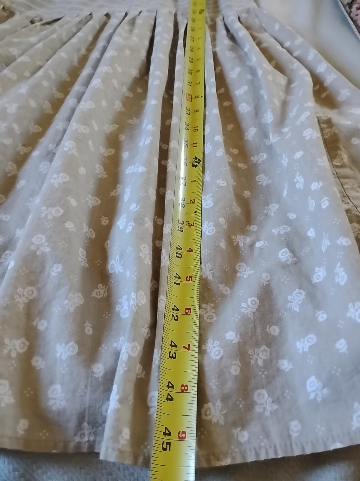 Vtg You Babes Drop-Waist Edwardian V-Neck Prairie Cottage Dress Calico Floral S