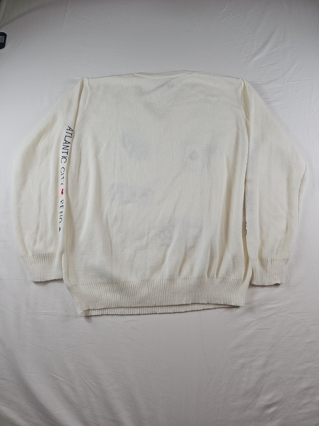 Vintage Cyn Les Shirlee Designs Las Vegas Casino V Neck Sweater Reno Gambling XL