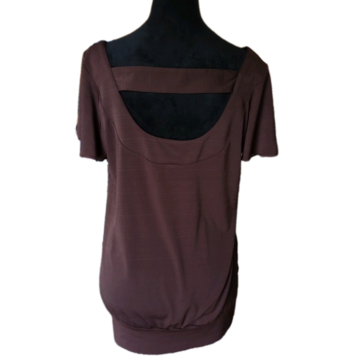 I.N. Studio Women’s M Brown Short Flutter Sleeve Y2K Blouse, Vtg