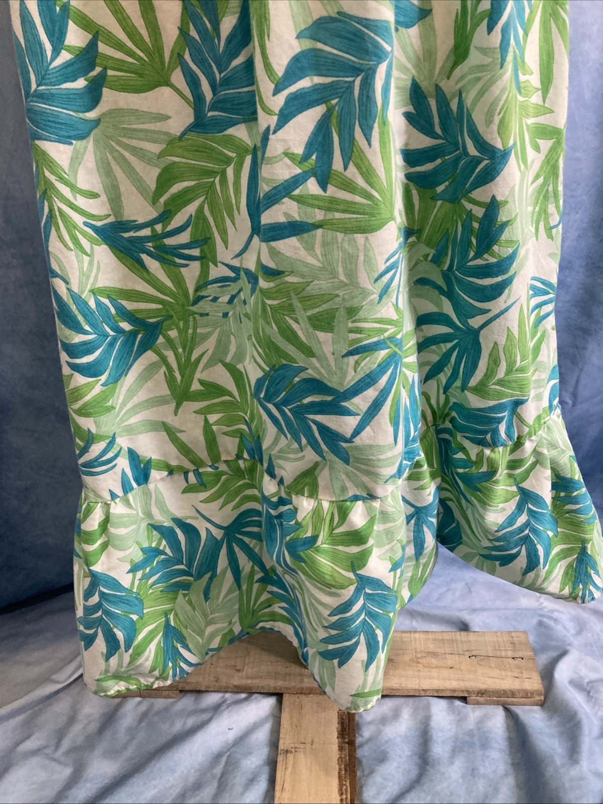 Vtg 90s Y2K Anthony Richards Muumuu House Dress 1X Plus Palm Leaf Lounge Summer