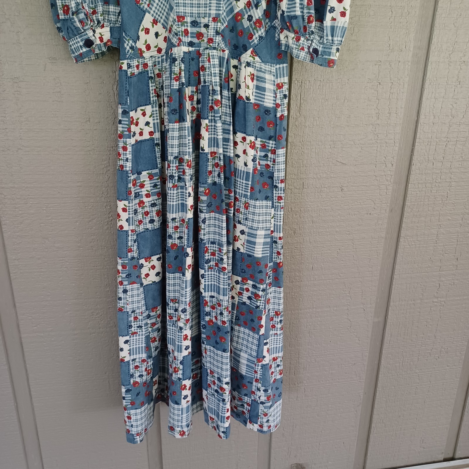 Salzburger Dirndl Vintage Floral Patchwork Midi Dress Size 36 Cottage Feminine
