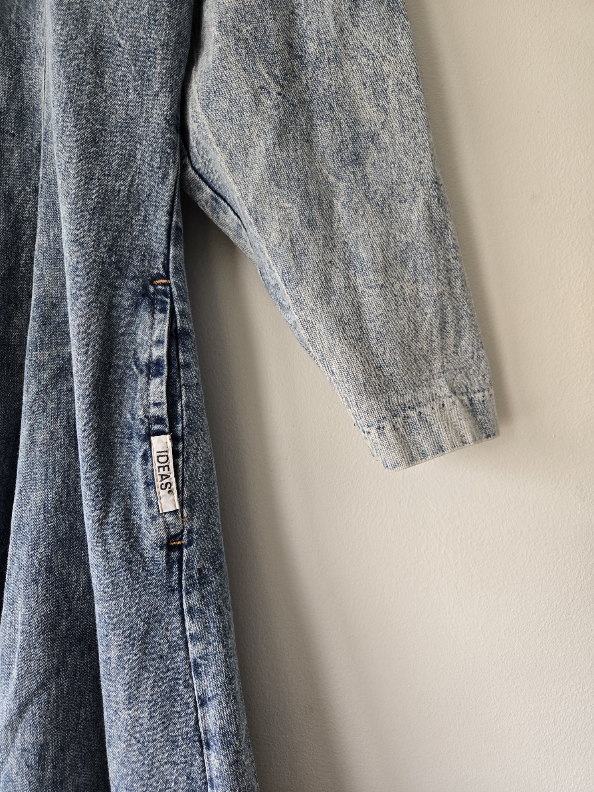 Vintage IDEAS Acid Wash Denim Dress No Size Tag estimate It to Be A SMALL