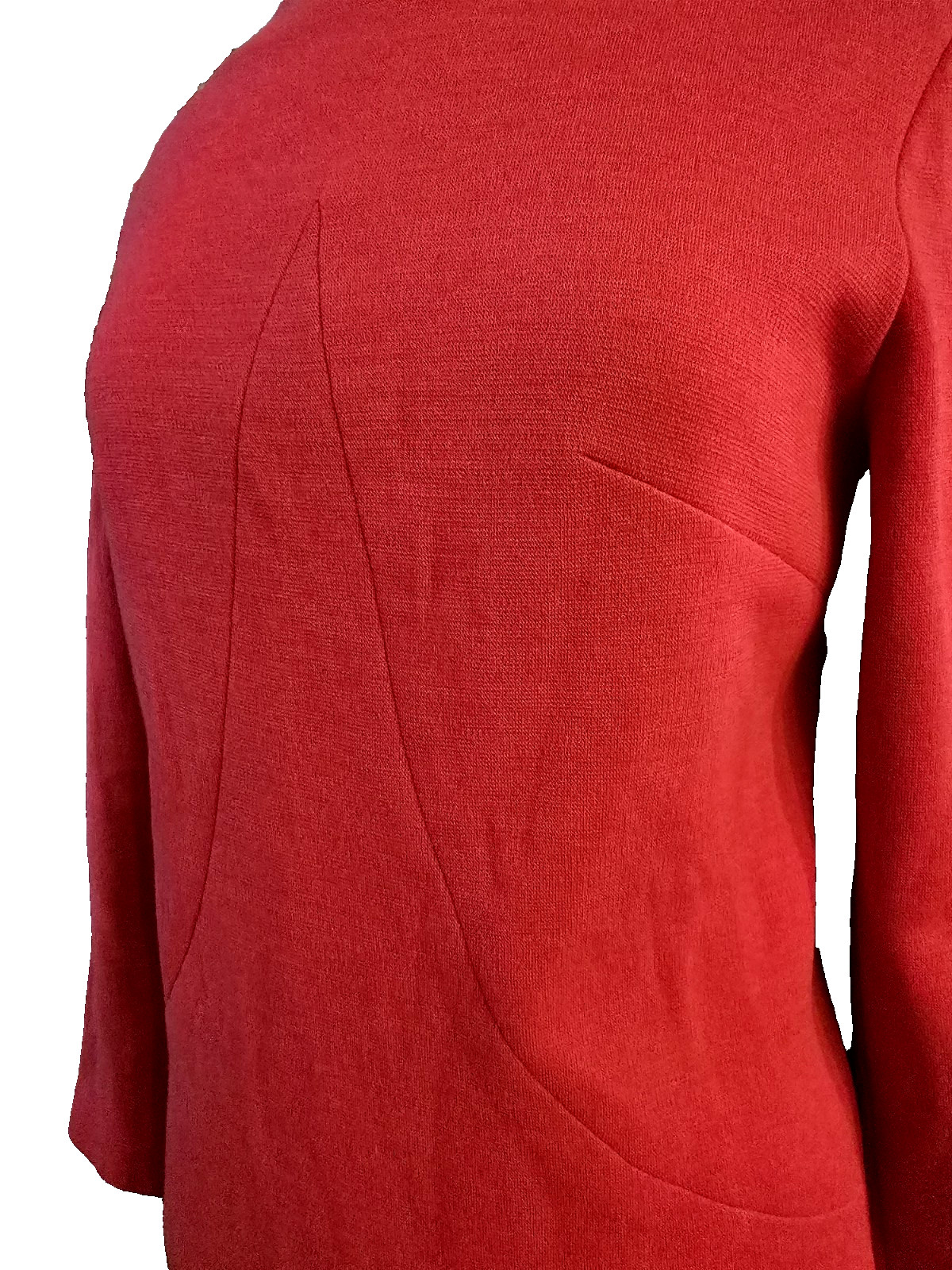 Vintage 1960s Bleeker Street Women Reddish Orange long sleeve mod Knit Dress M