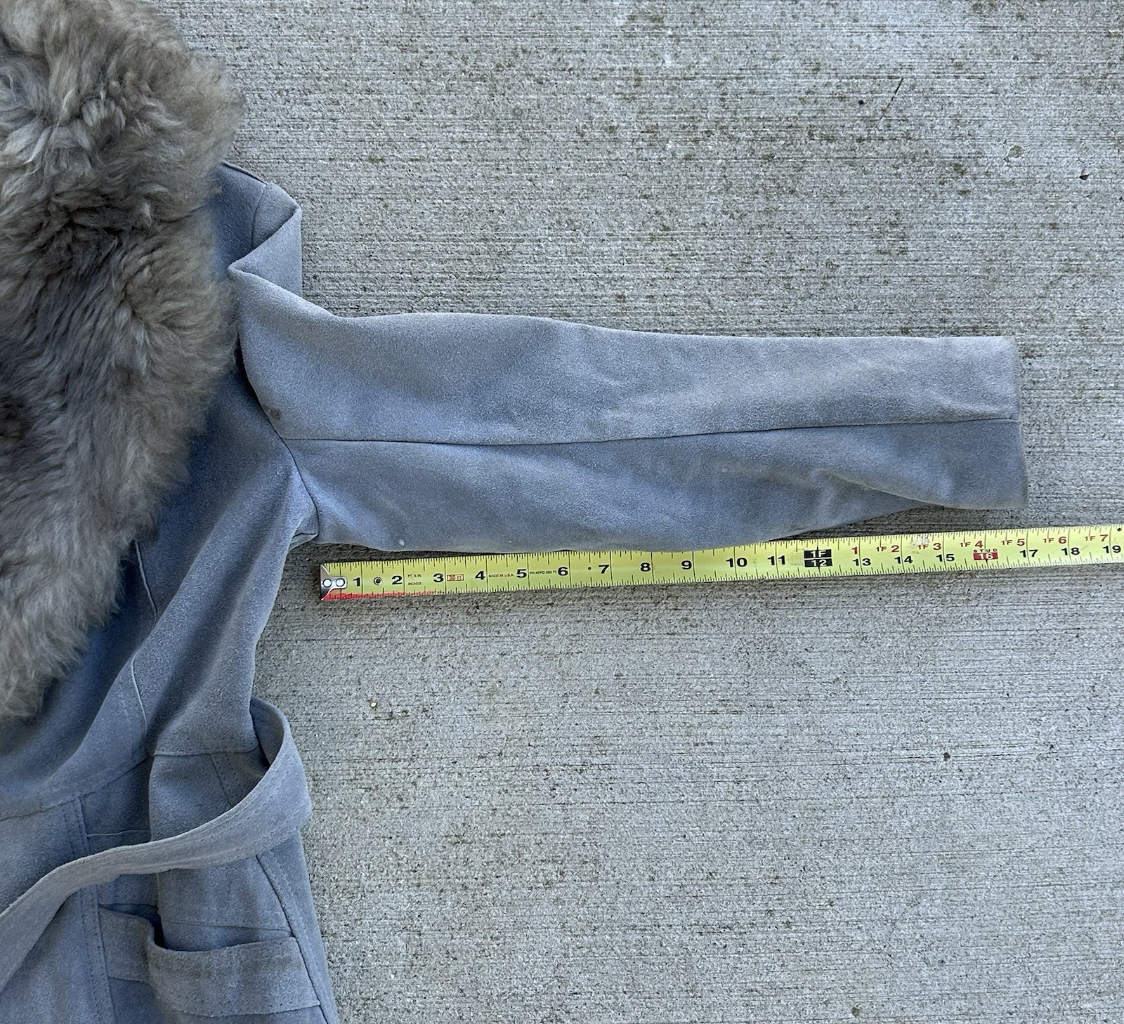 Vintage 1970s Gray Suede And Leather With Faux Fur Jacket Coat