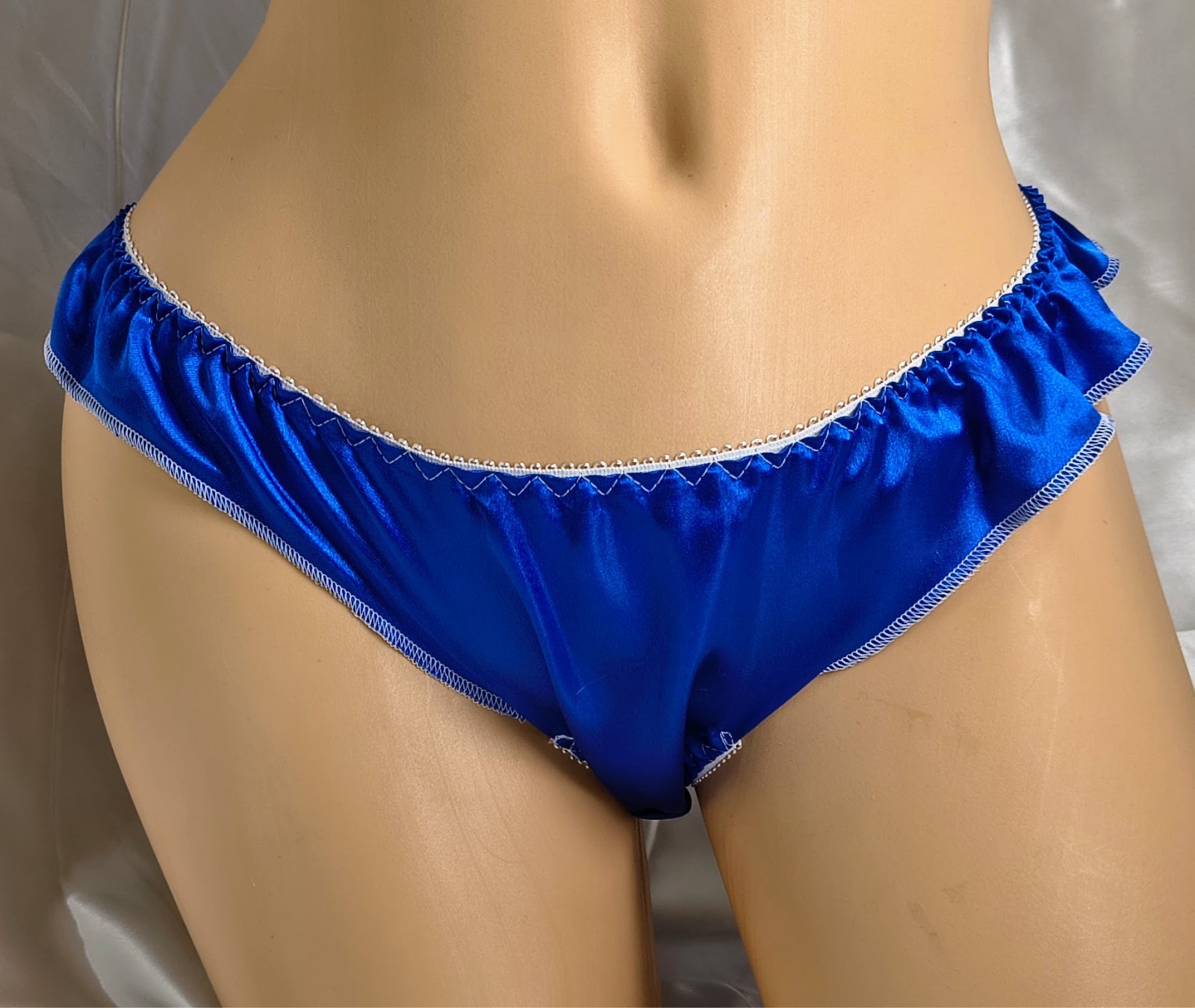 Sapphire Tide Satin Flutter Bikini Panties Full Back *Limited Edition*
