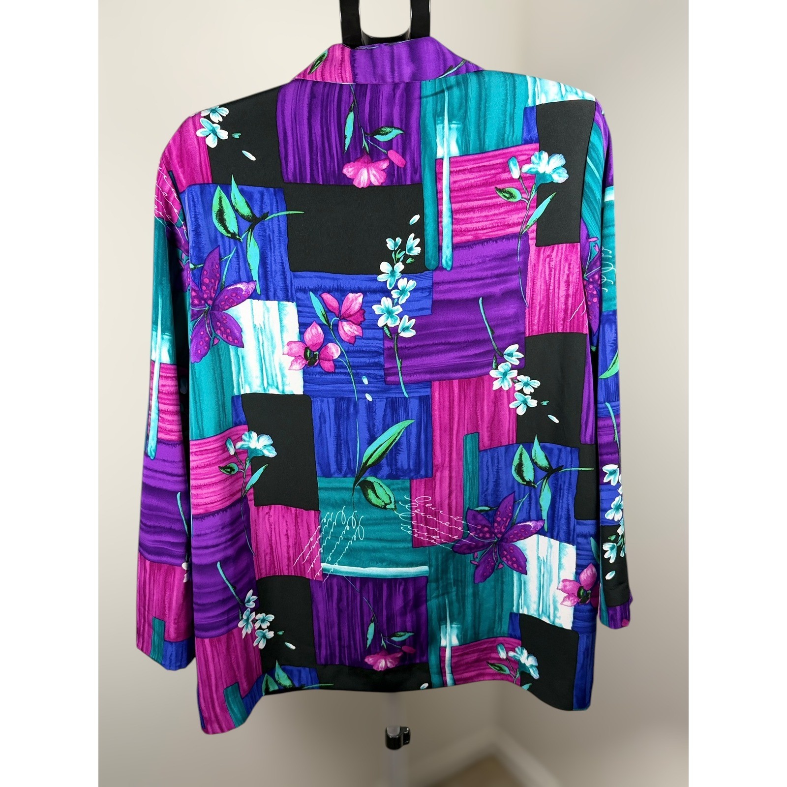 Vintage Willow Ridge Blazer Multi Color Floral Abstract Patchwork XL-P 80019