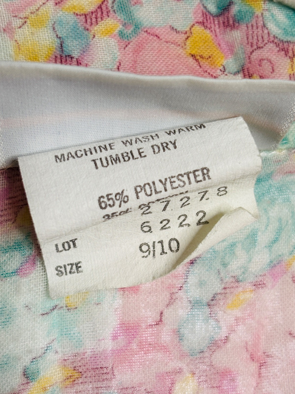 VTG 70’S AVON FASHION PINK FLORAL SEMI SHEER LACE TRIM COTTAGECORE BOHO*S