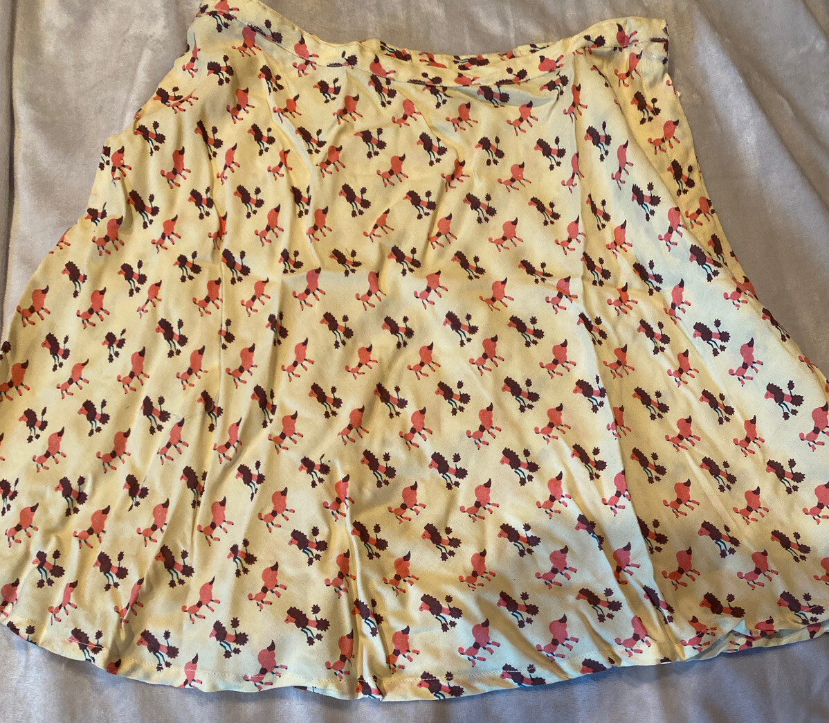New Vintage 90s Blue Plate Poddle Print Skirt M