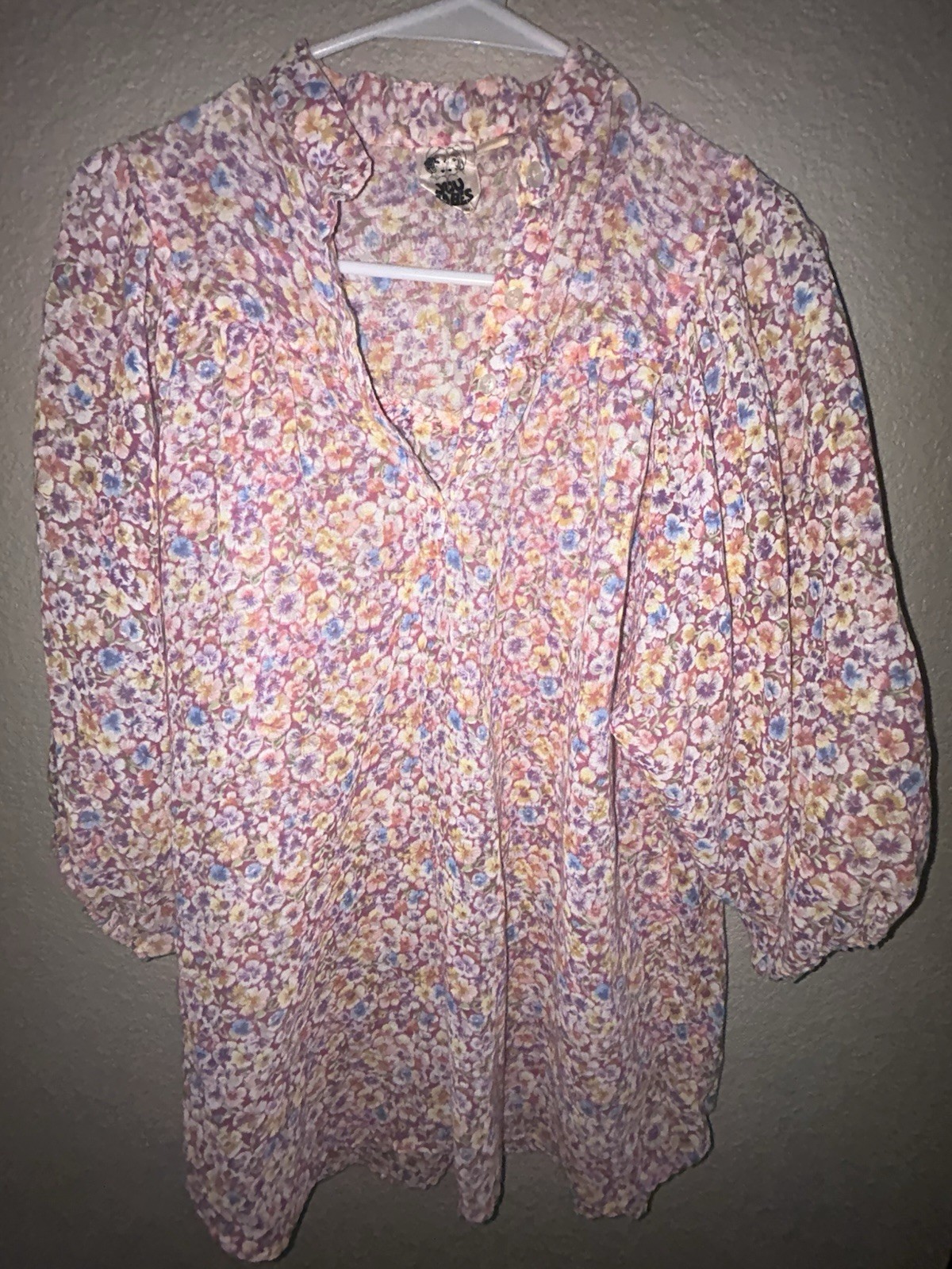 Vintage Cottage Core Floral Top Blouse YOU BABES, 1960’s rare Women’s