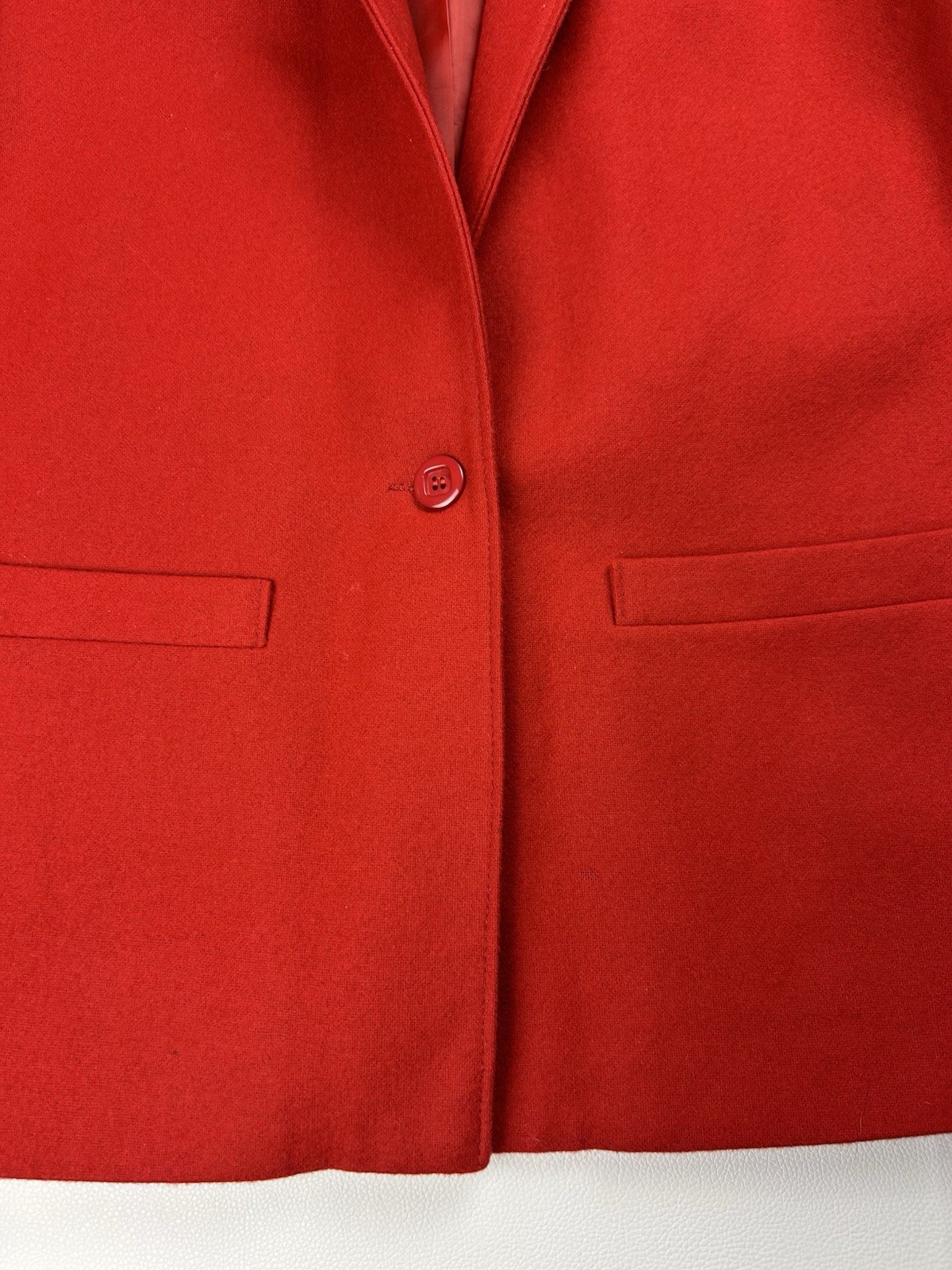VTG 80s Women’s Blazer Red Size 10 USA Made Wool Blend Tailored Retro Classic