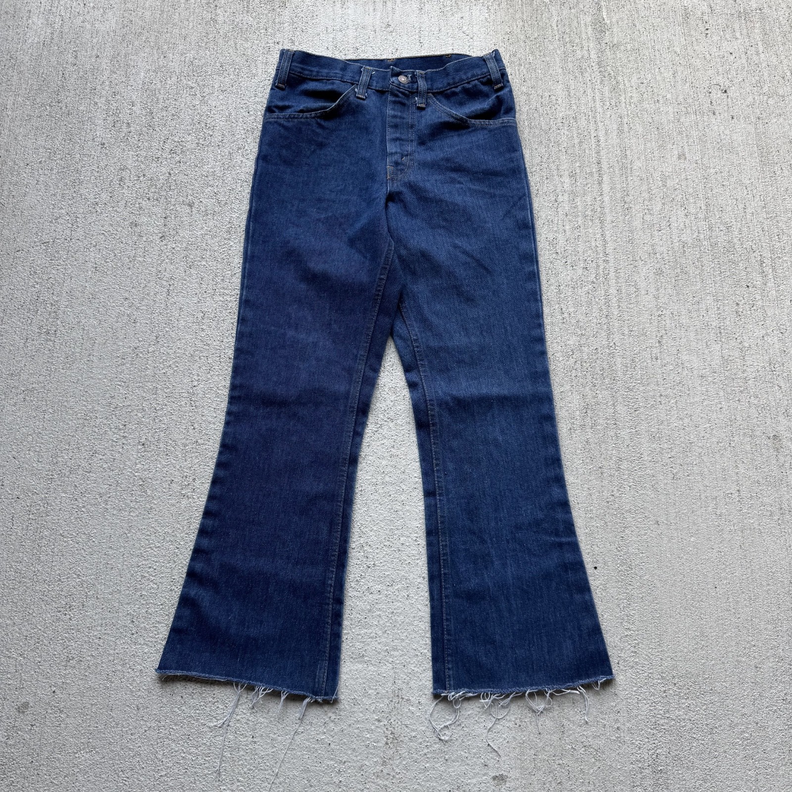 1970s Plain Pockets Dark Wash Jeans 28×26