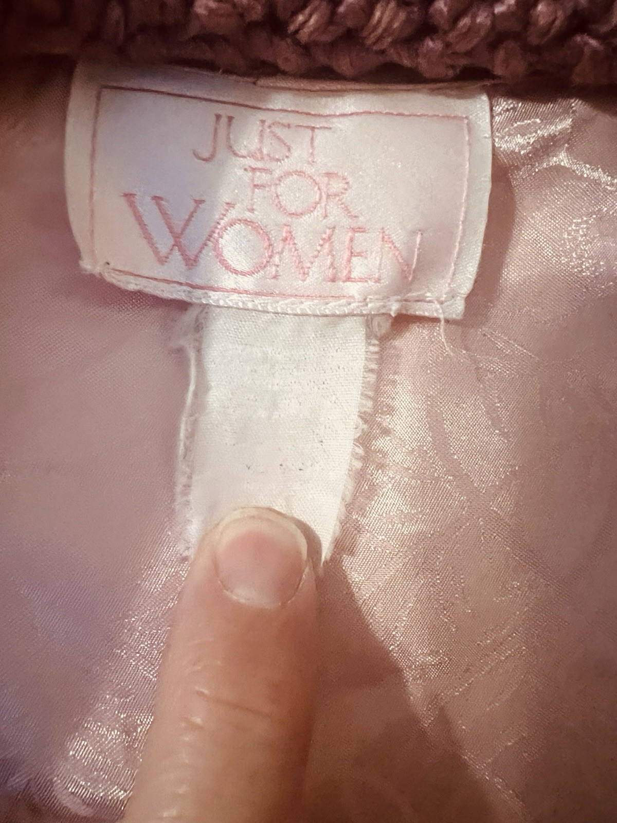VTG 80s Just For Women Sears Pink Embossed Satin Button Front Robe Housecoat 3X