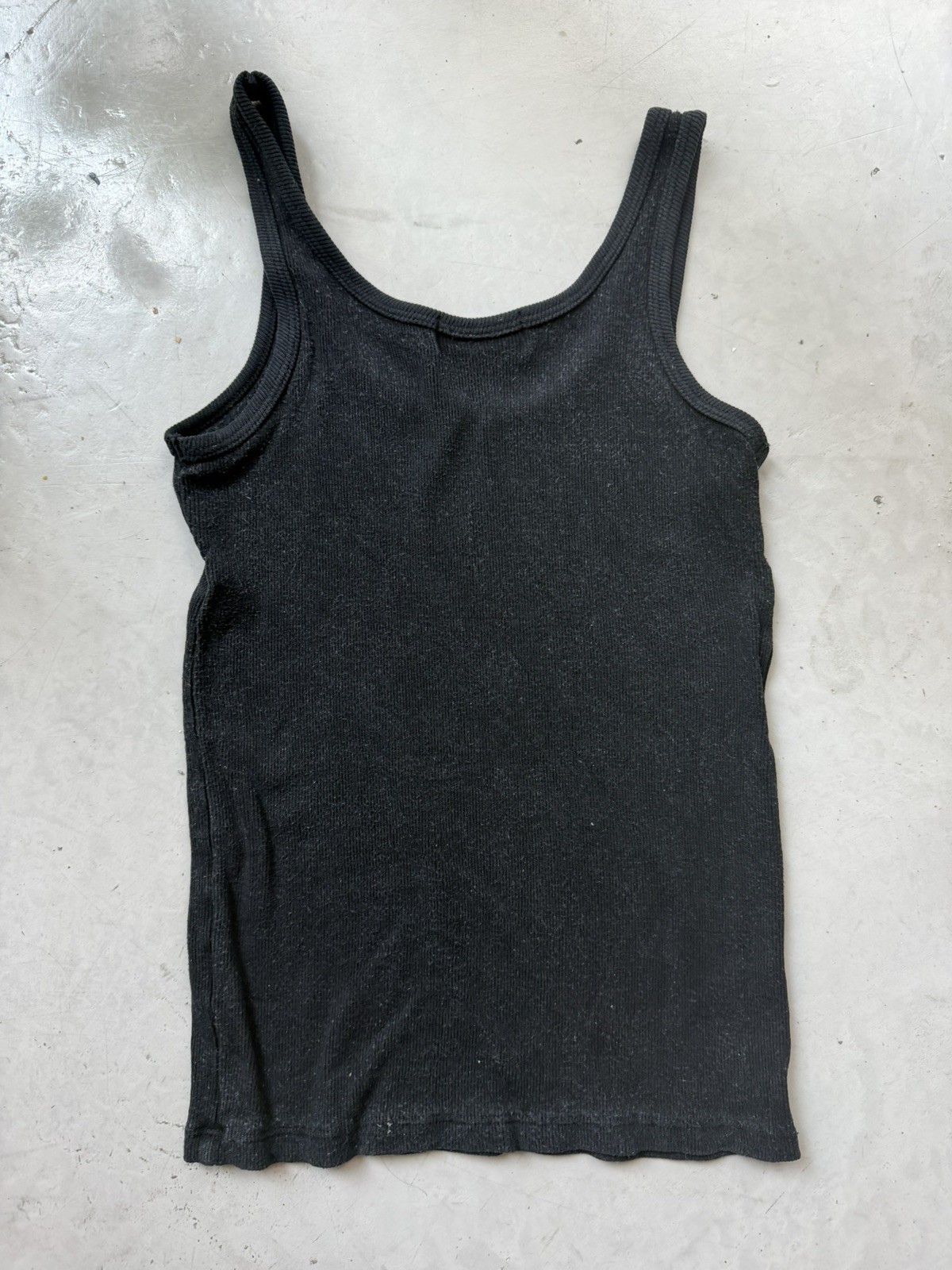 Juicy Couture y2k ribbed black grunge faded super soft tank indie skater punk LG