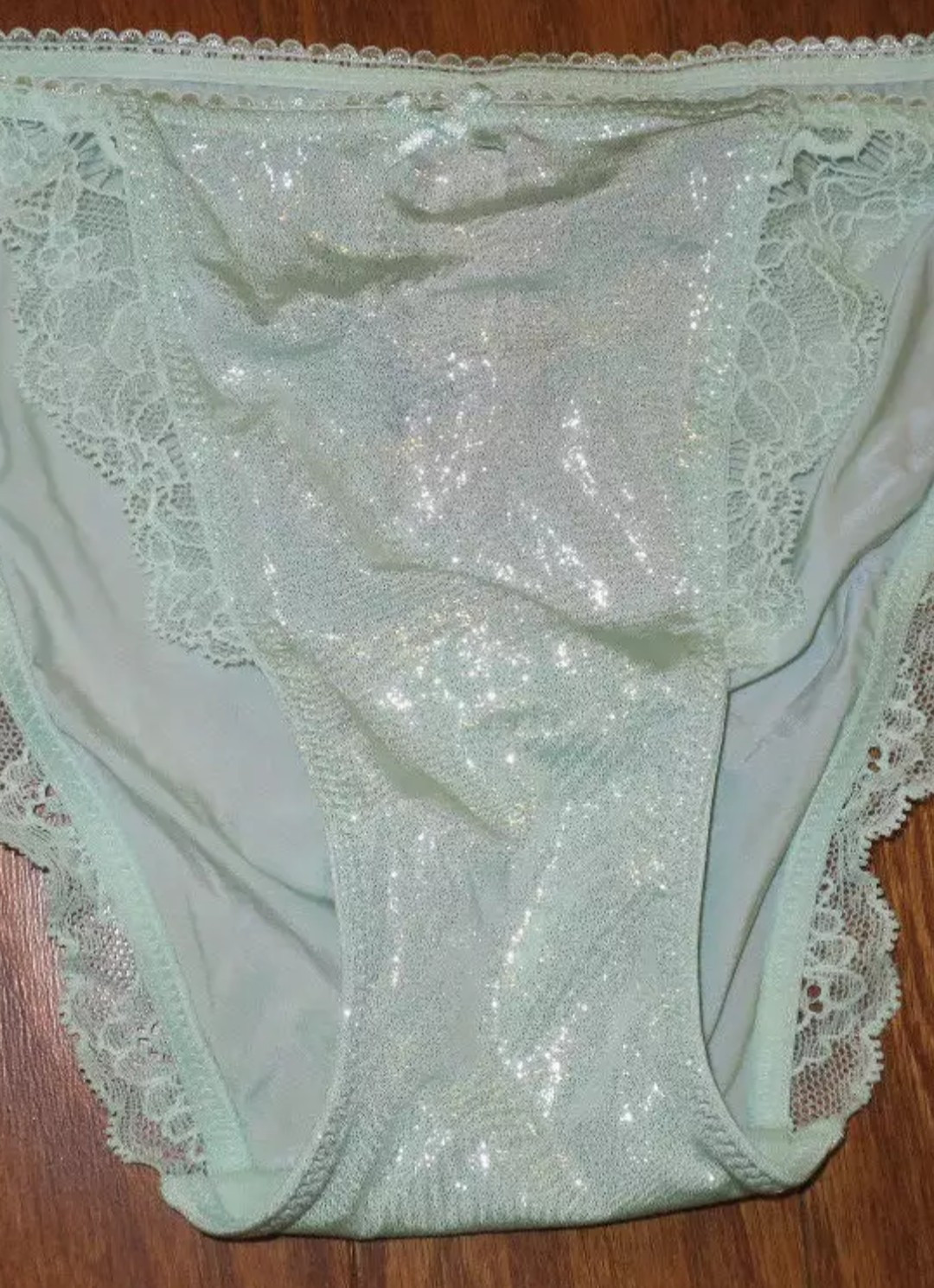 VS Shimmering Metallic Satin Buttery Smooth Panty String Bikini Panties M
