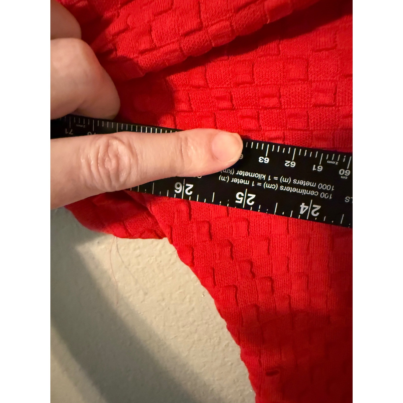 Donnkenny Classics Vintage 90s Red Textured Knit Short Sleeve Top Crew Neck