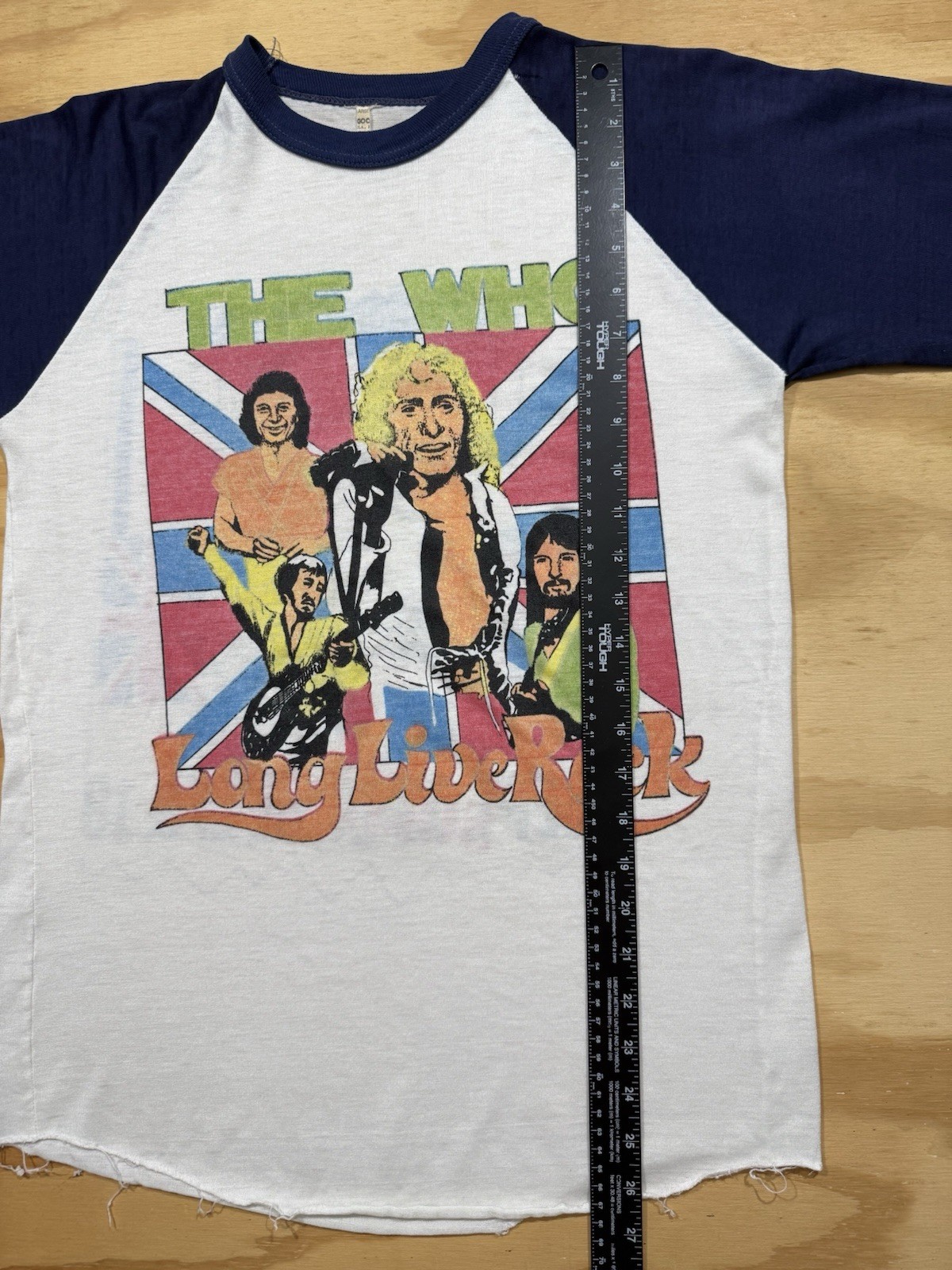Vintage 70s 80s The Who Raglan Shirt Long Live Rock Tour Band Concert L
