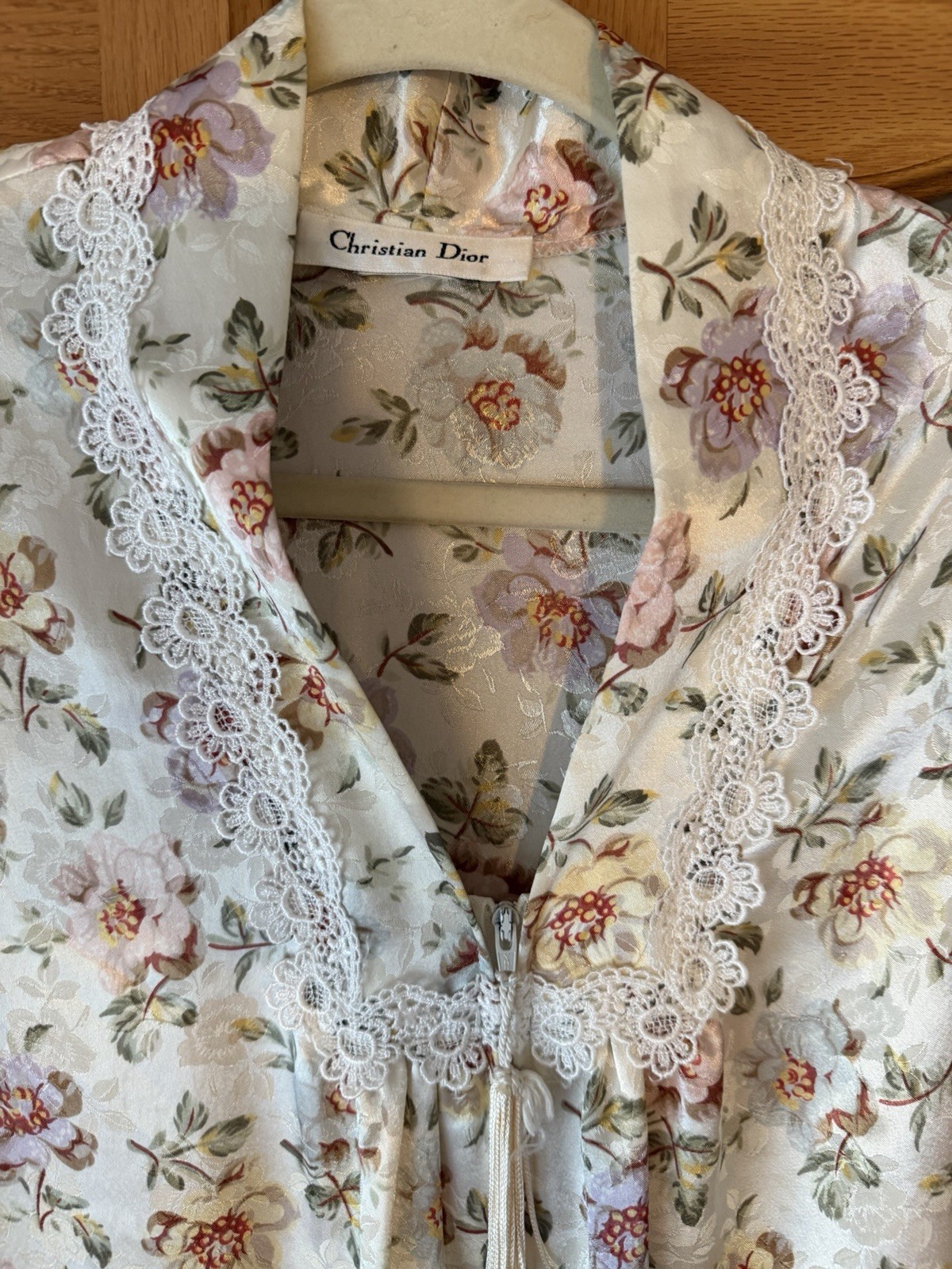 Vintage Christian Dior Long Satin Night Gown Robe