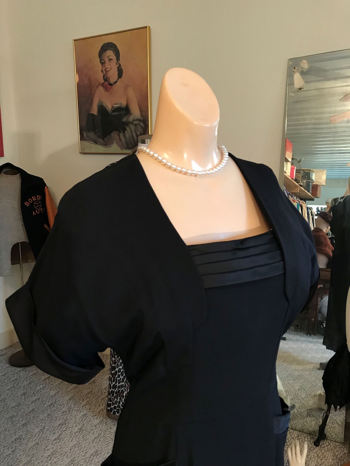 Dramatic 1940’s Little Black Dress/Original Blakely Designer